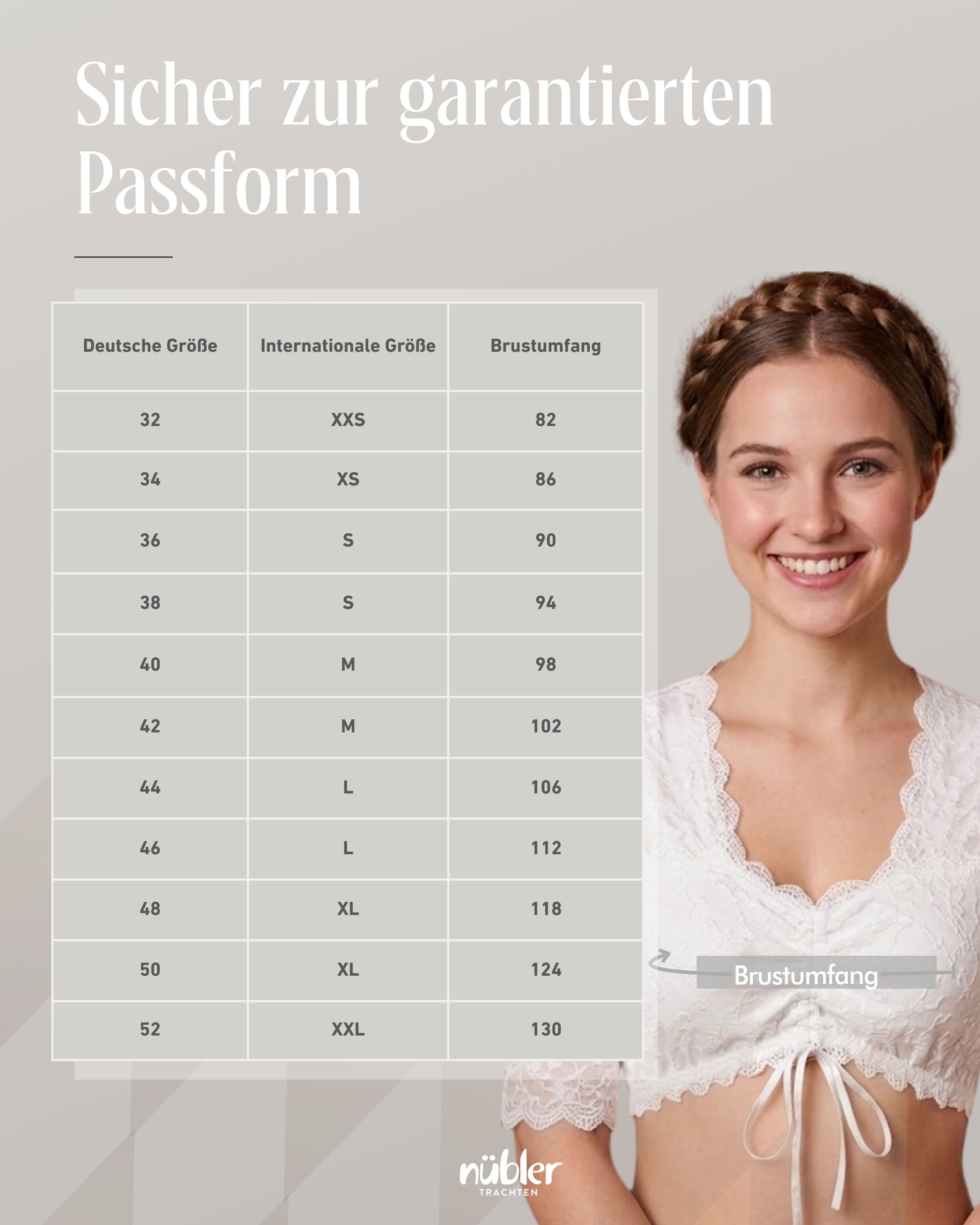 Dirndlbluse Kurzarm Nena in Creme von Nübler
