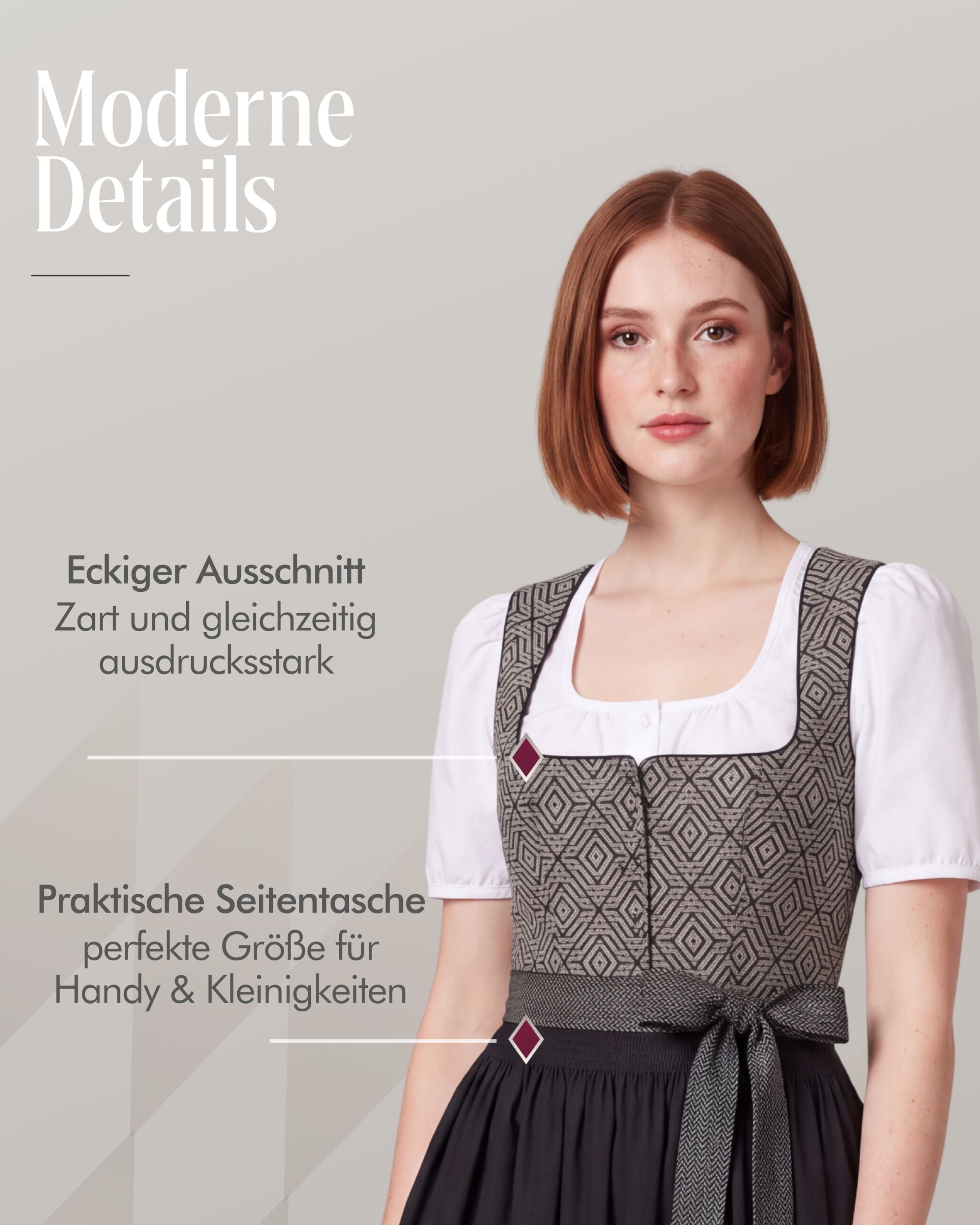 Midi Dirndl Grace in Schwarz von Nübler