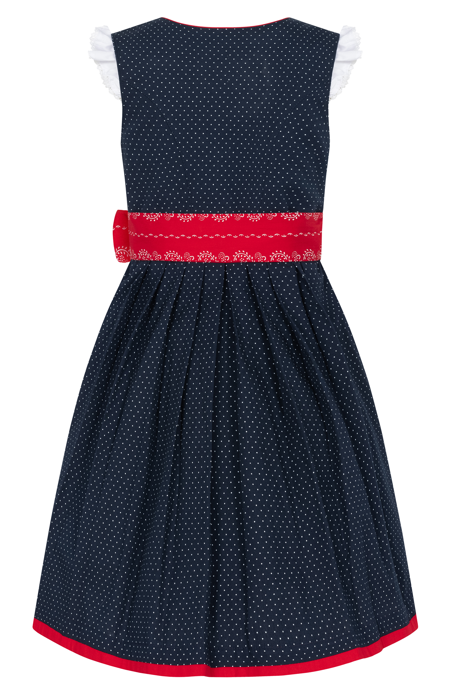 Kinderdirndl Worthersee in Marine-Kirschrot von Nübler
