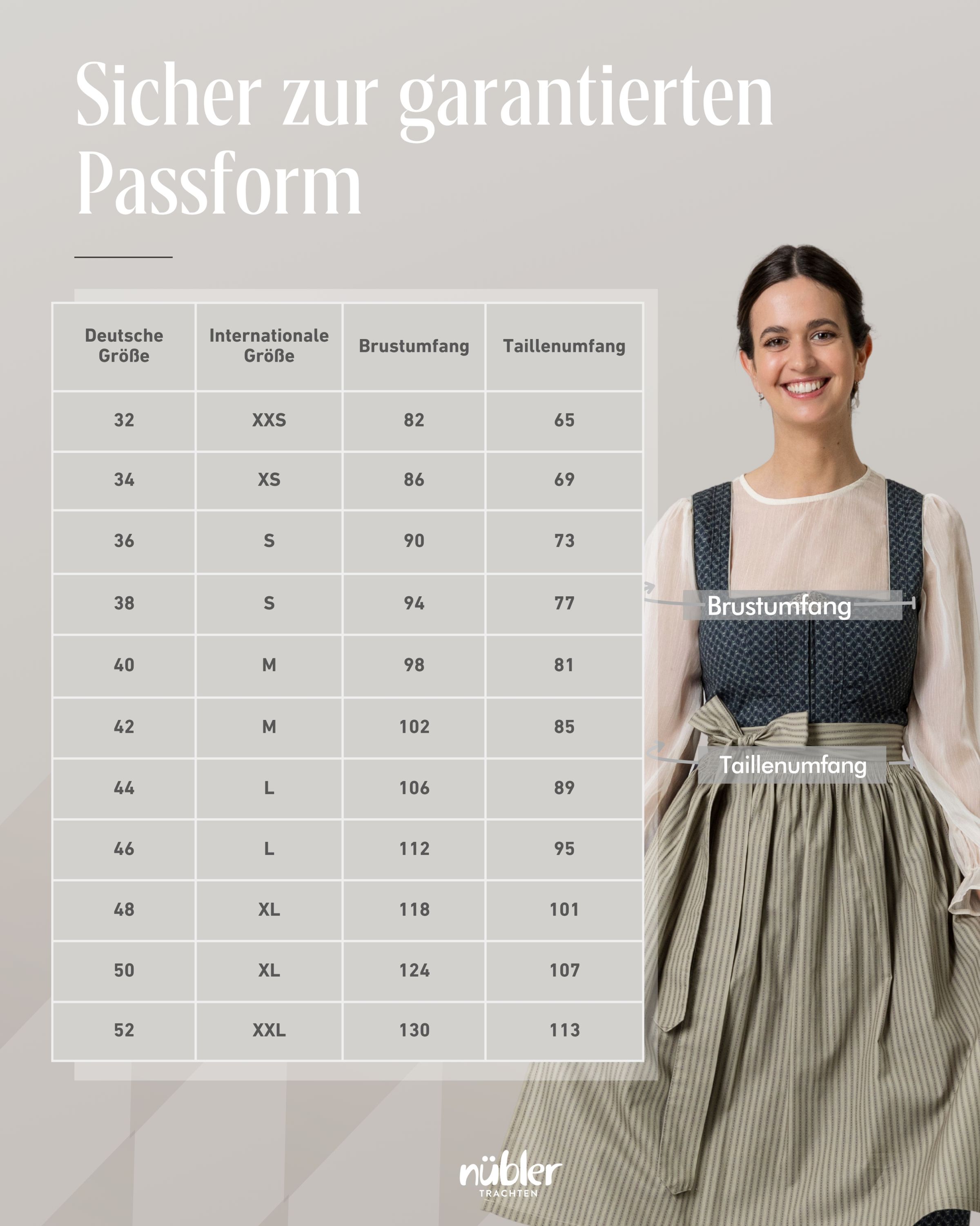 Midi Dirndl Emily in Schiefer und Rosenholz von Nübler