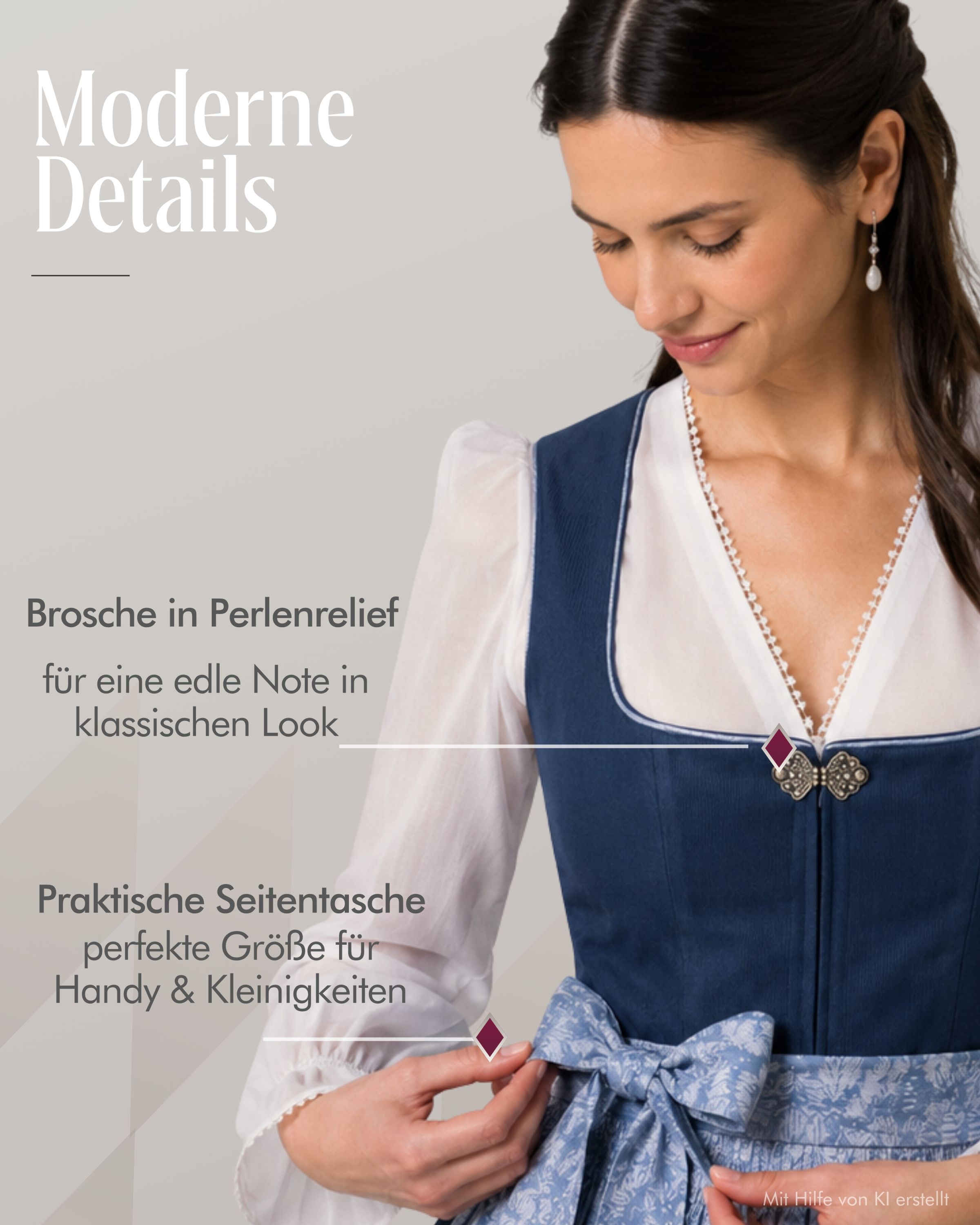 Midi Dirndl Gemma in Blau von Nübler