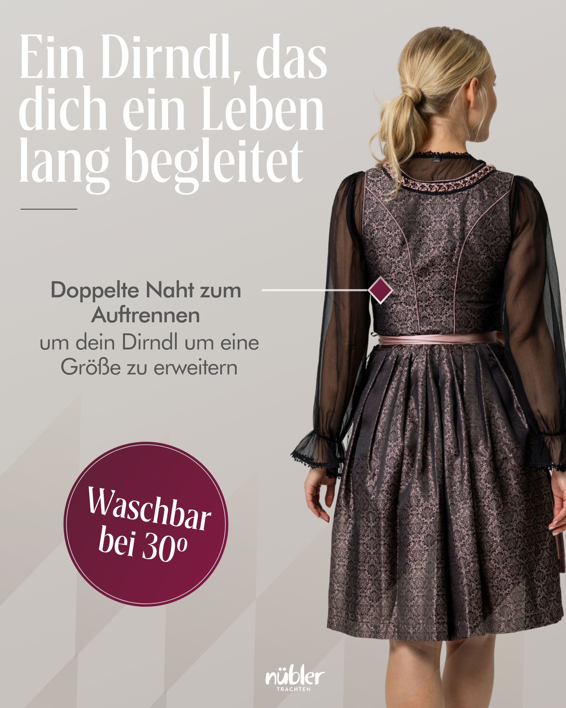 Dirndl midi Selina in Schwarz von Nübler