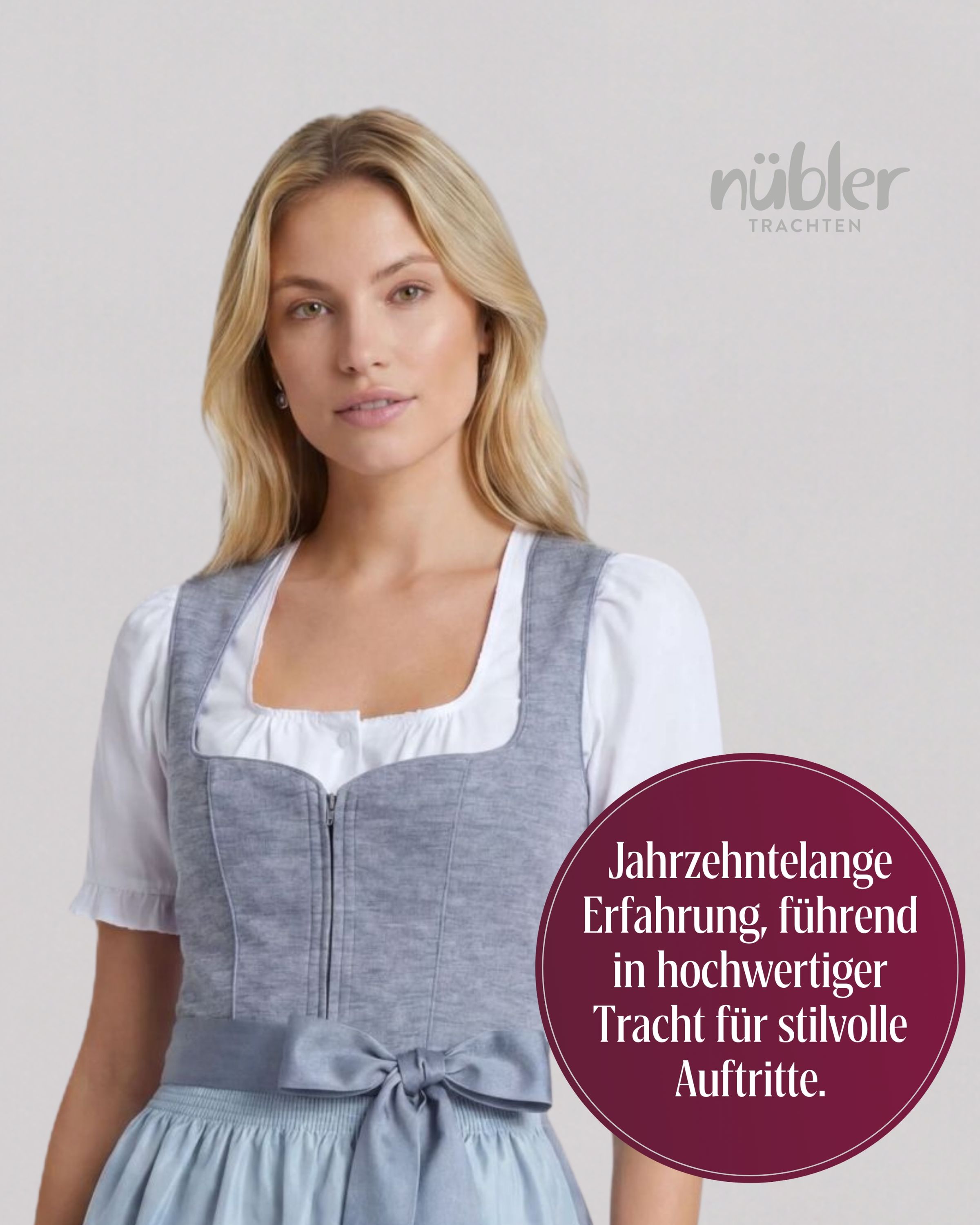 Mididirndl Kira in Rauchblau
