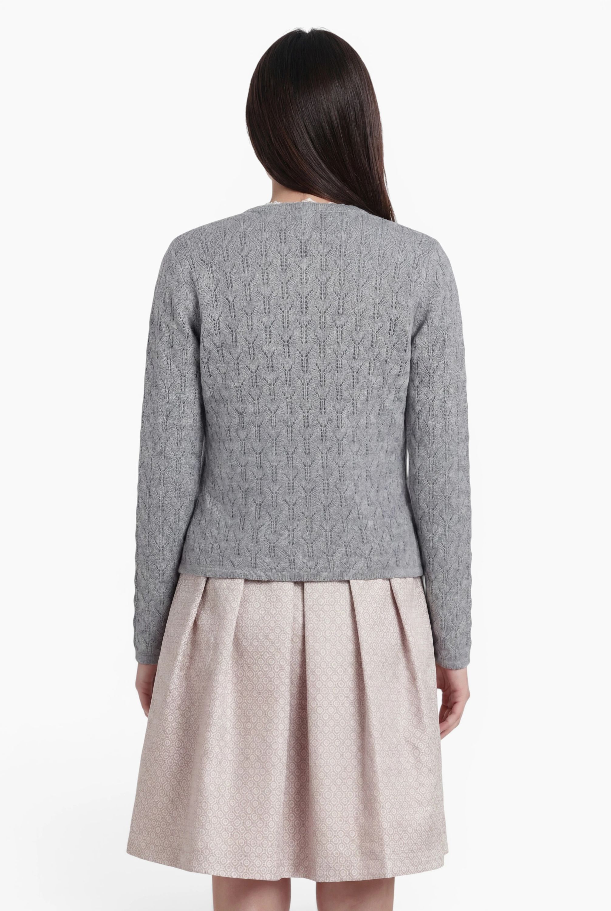 Cape Strickjacke Luise in Silber