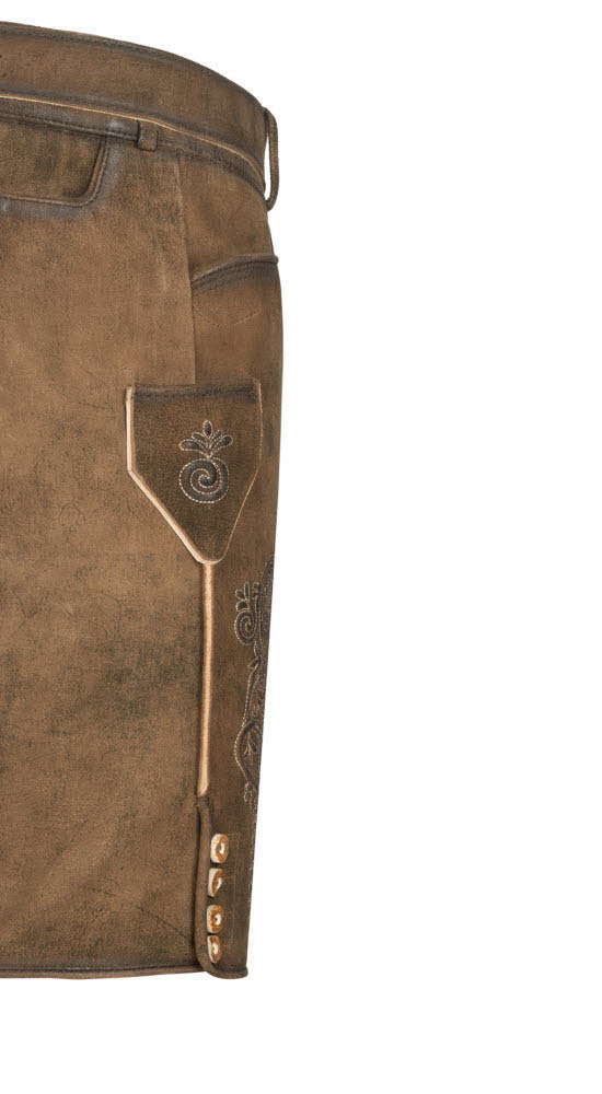 Lederhose kurz Horst in Dunkelbraun von Nübler