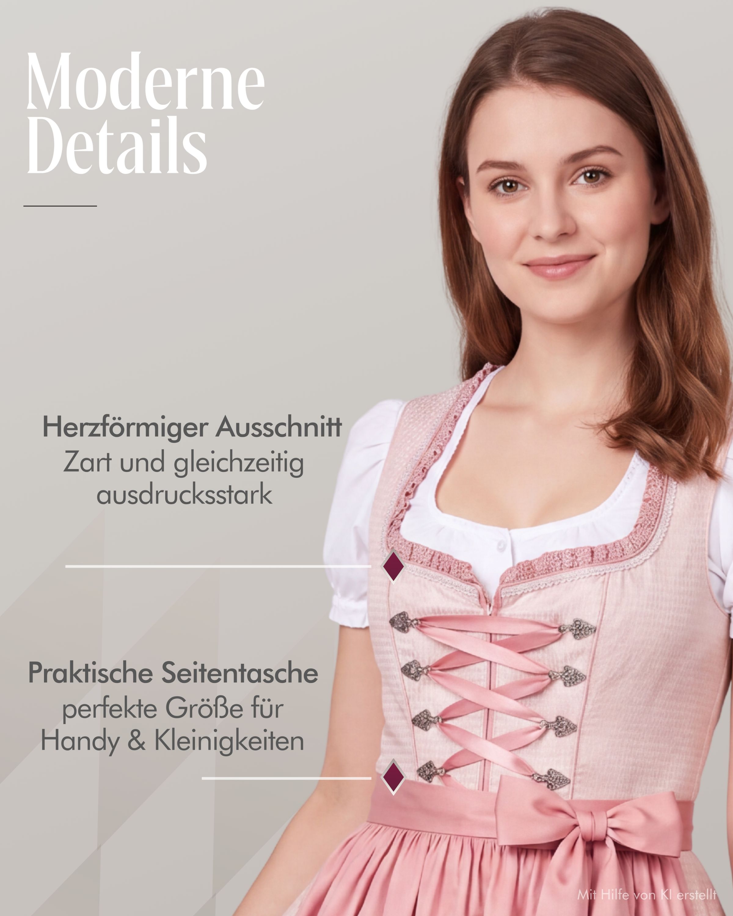 Midi Dirndl Lisa in Apricot von Nübler