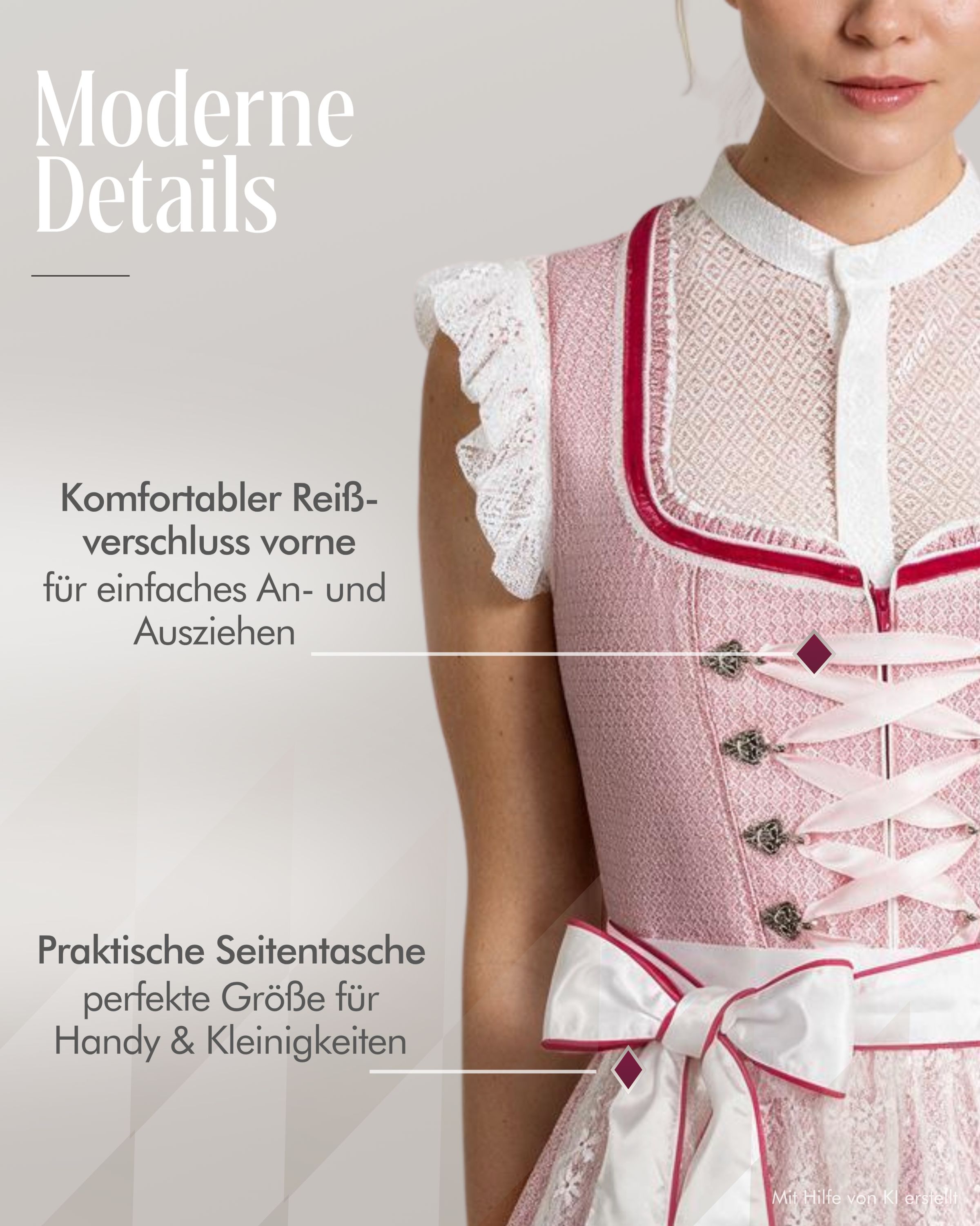 Mini Dirndl Lina in Rosa von Nübler