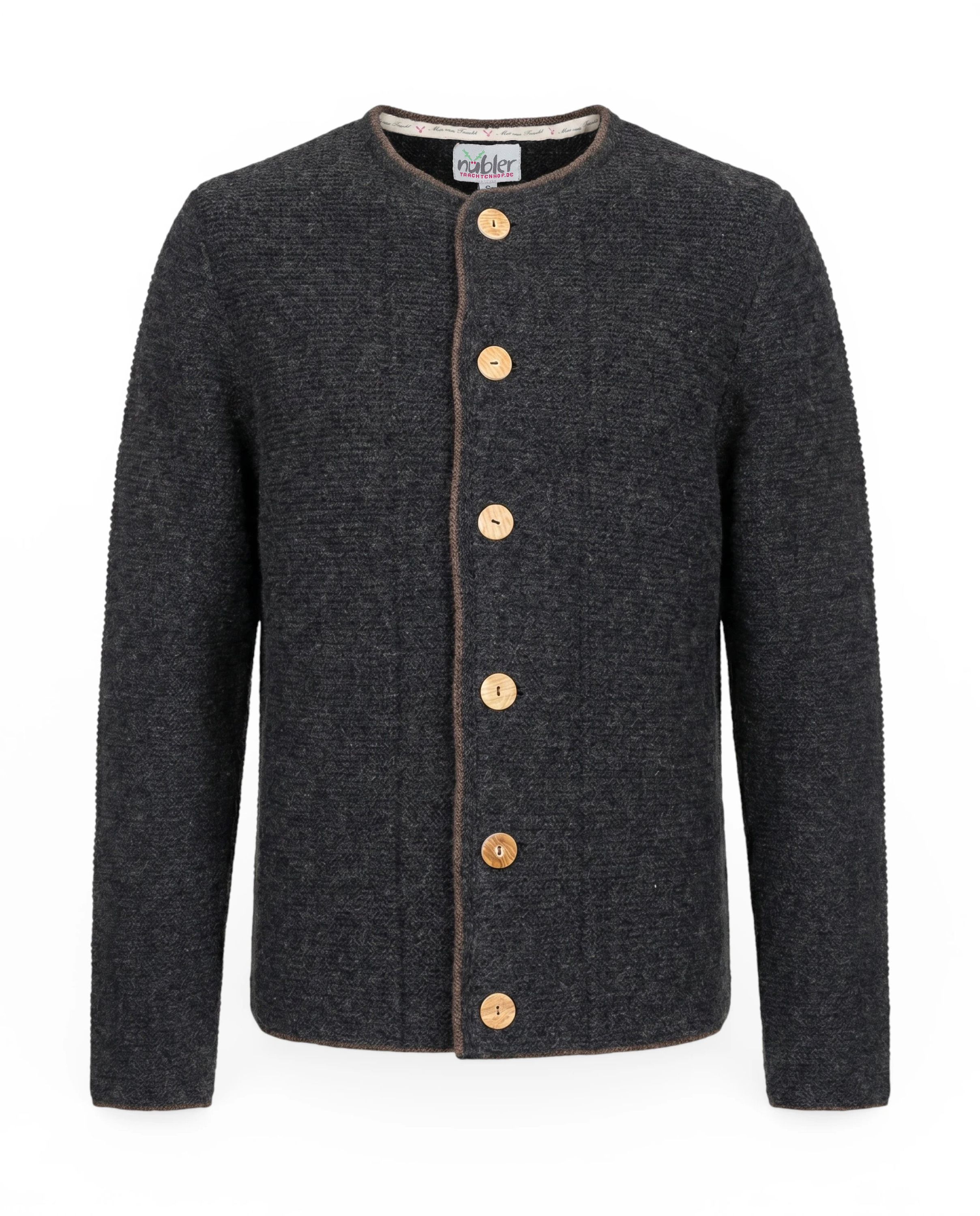 Herren Trachtenstrickjacke Langarm Hannes in Anthrazit