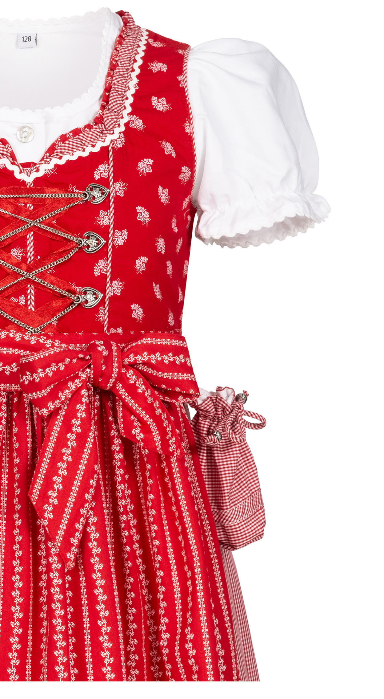 Kinderdirndl Larissa in Rot, 3-teiliges Set