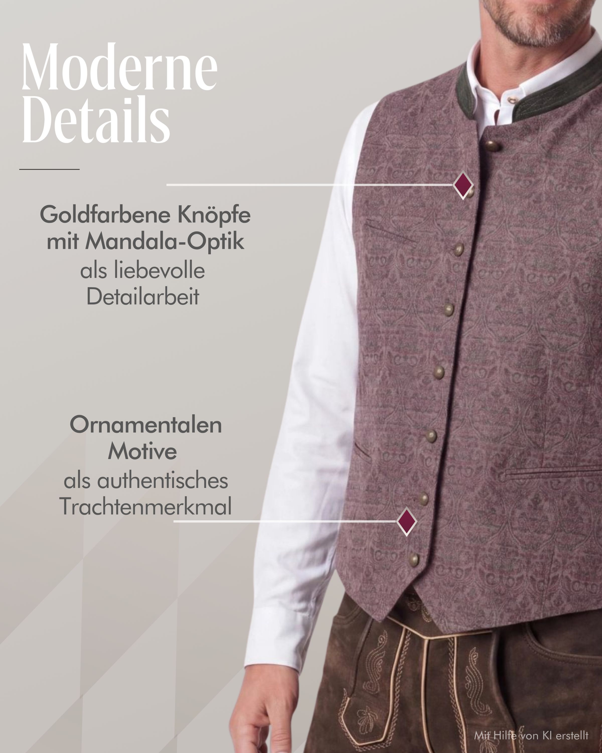 Trachtenweste Karlo in Beere von Nübler