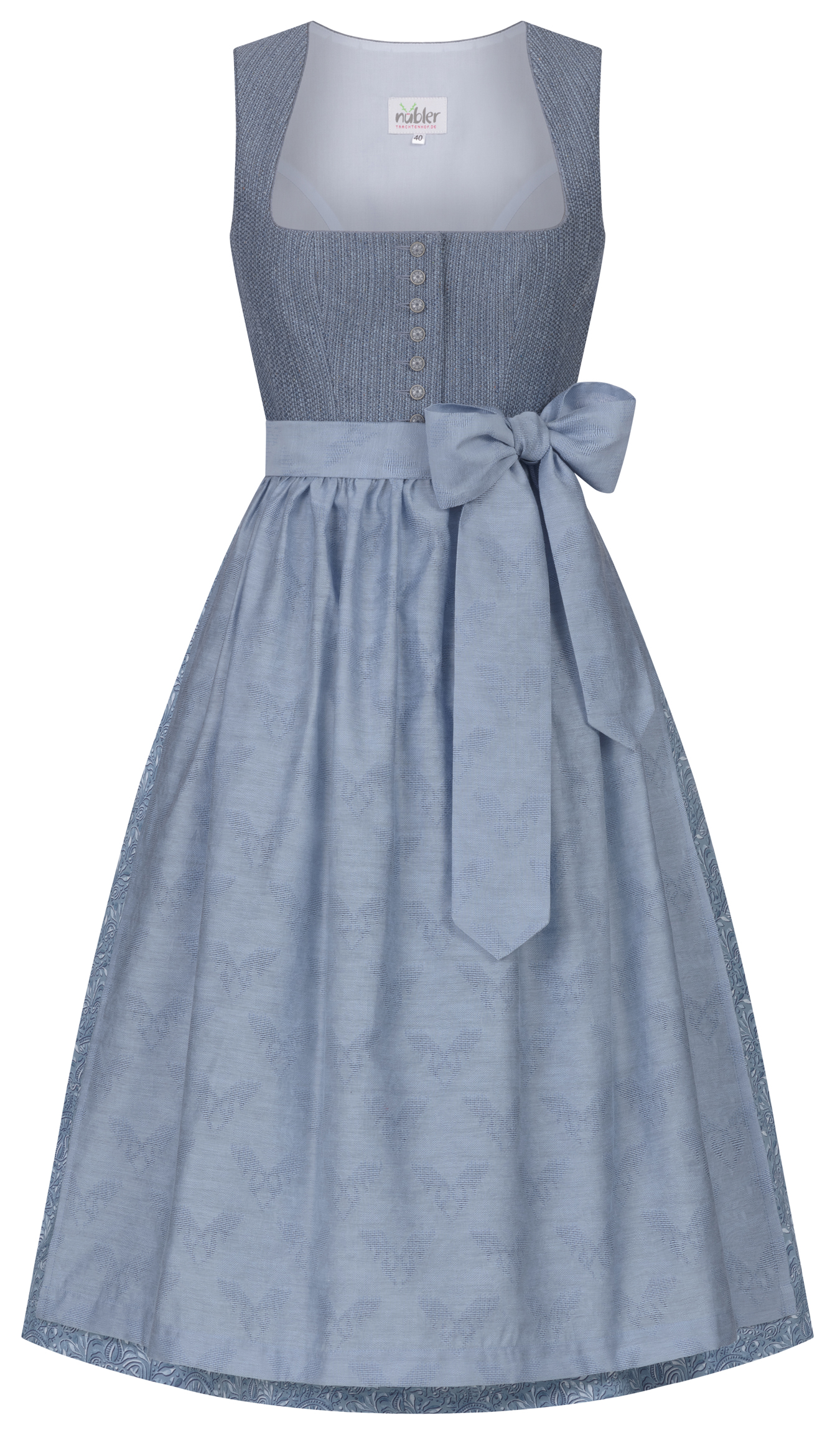 Dirndl Romina Lang in Rauchblau von Nübler
