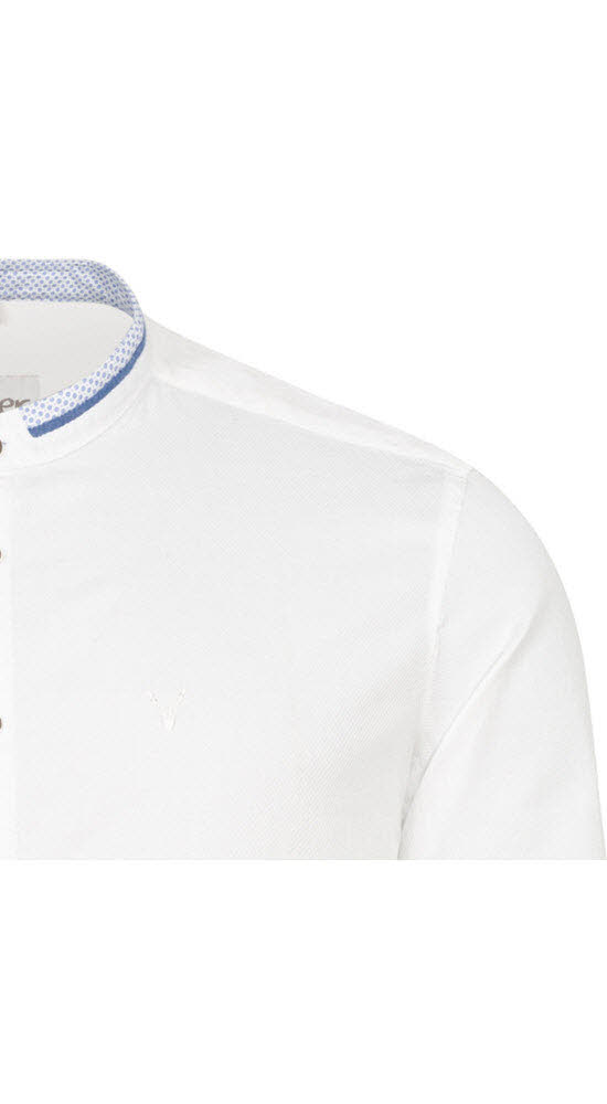 Trachtenhemd Langarm Pietro in Weiß Blau von Nübler