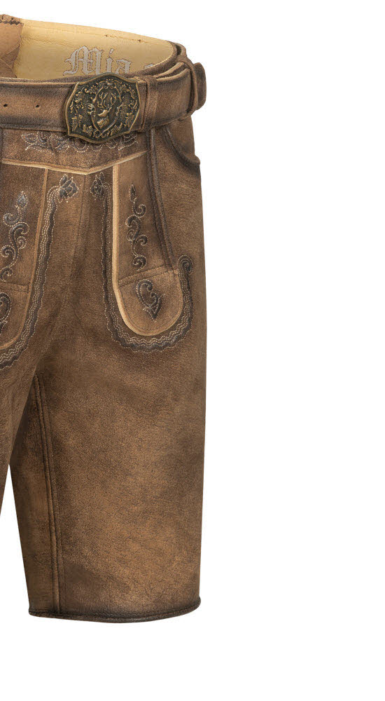 Lederhose kurz Obert in Dunkelbraun von Nübler