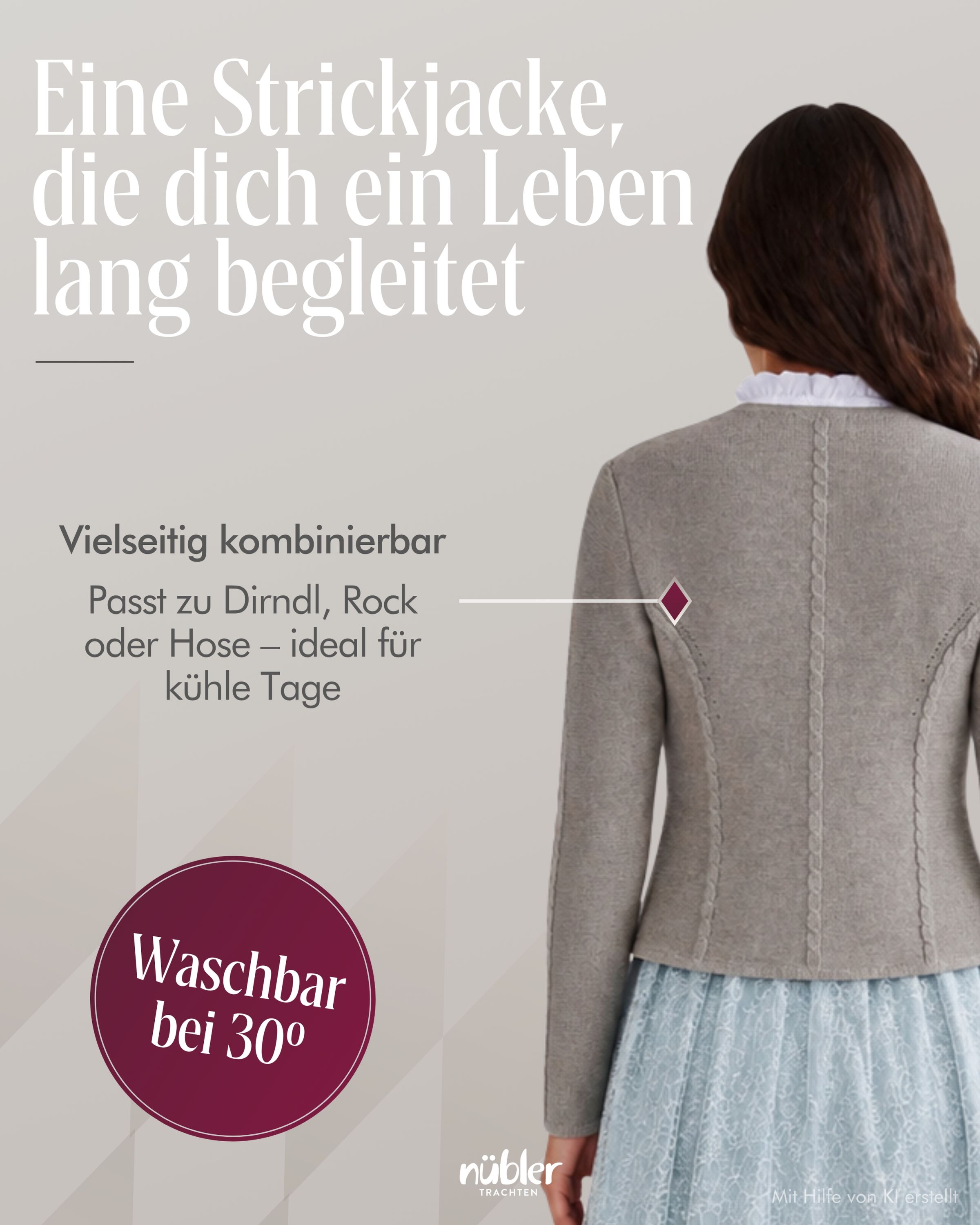 Strickjacke Amira in Silber von Nübler