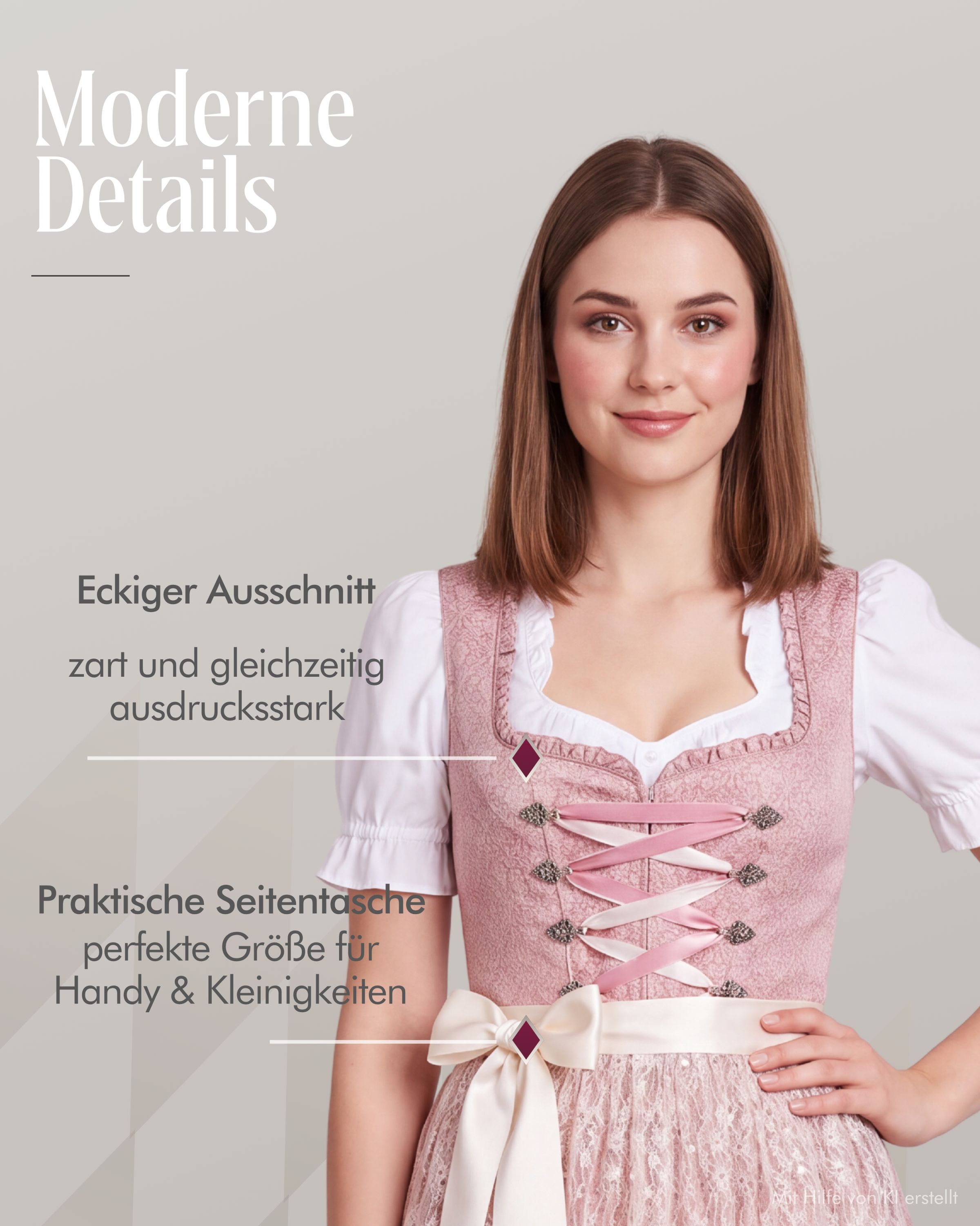 Midi Dirndl Greta in Rose von Nübler
