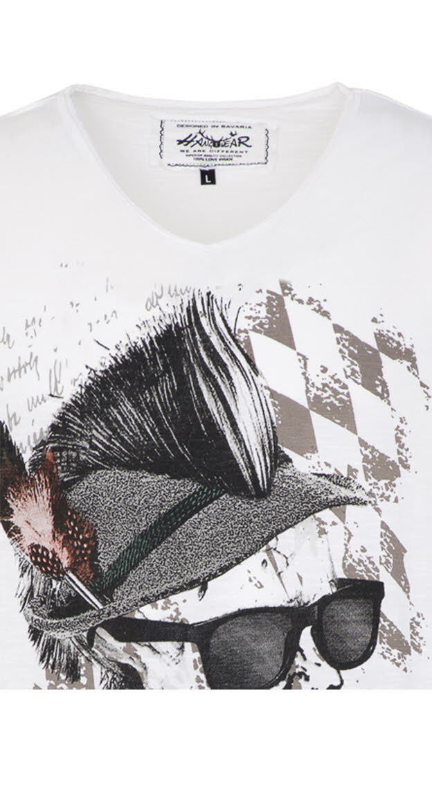Trachten-Shirt Kurzarm Franzl in Weiß von HangOwear