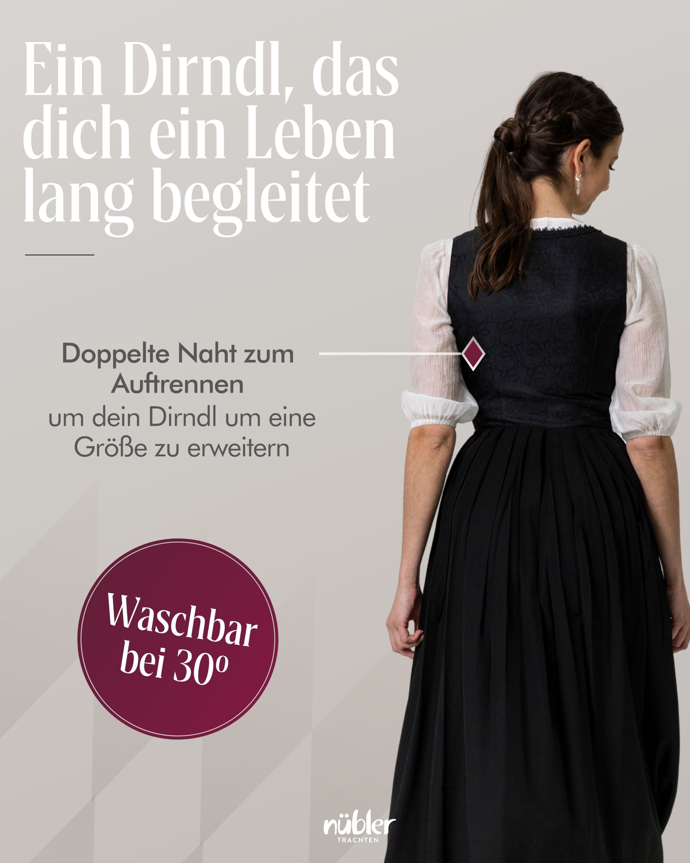 Gastrodirndl Saskia in Schwarz von Nübler