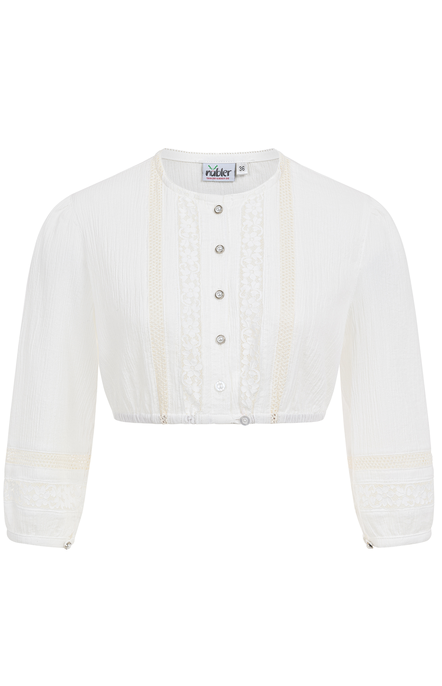 Dirndlbluse Claudia in Schneeweiß von Nübler