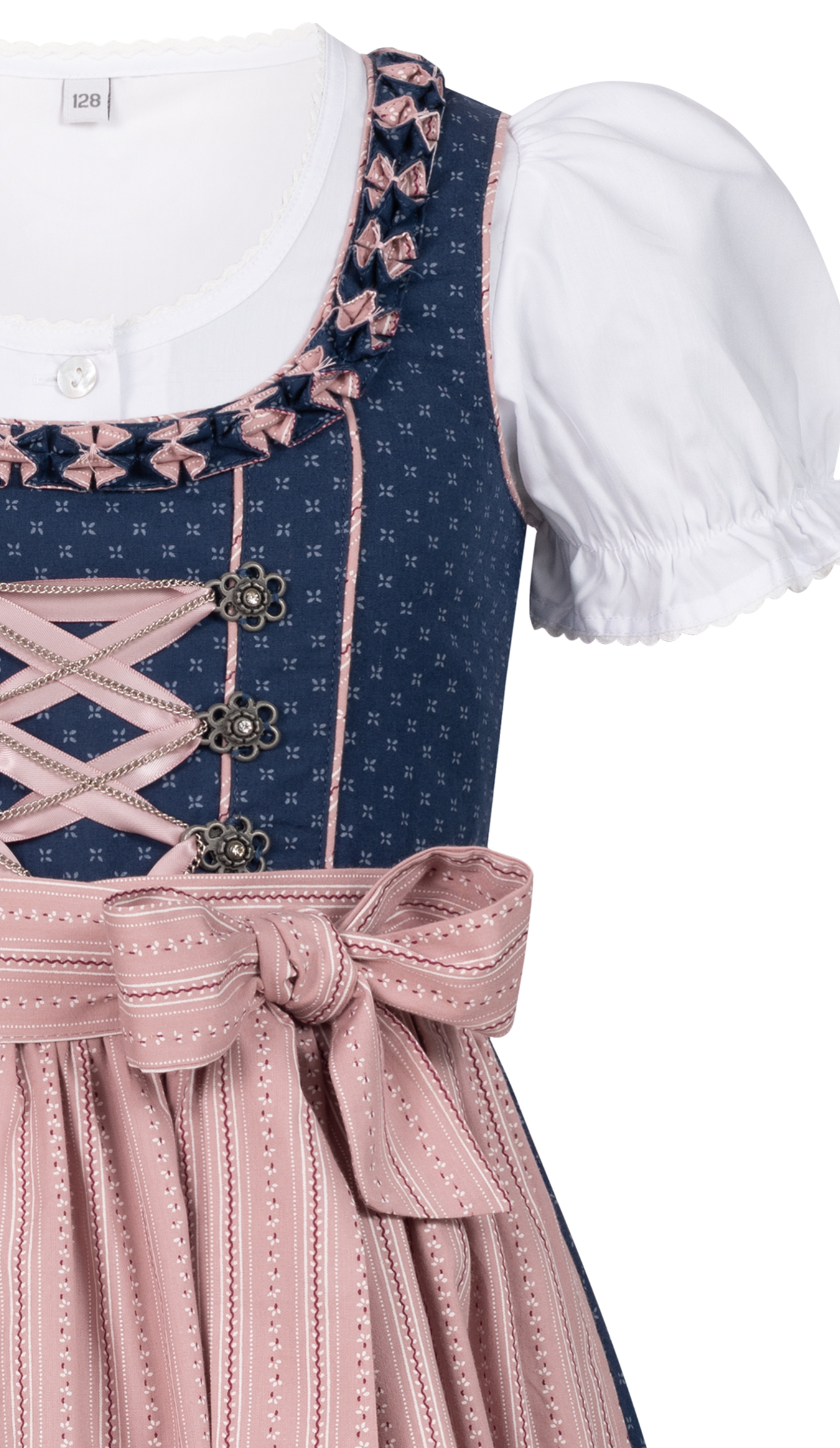 Kinderdirndl Nabila in Blau Rosa von Nübler