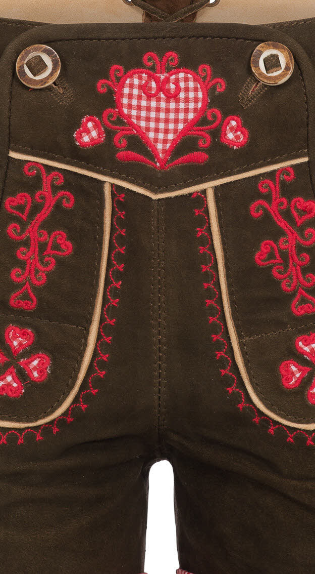 Leder-Hotpants Emma in Braun-Rot von Nübler - Designed in Bavaria