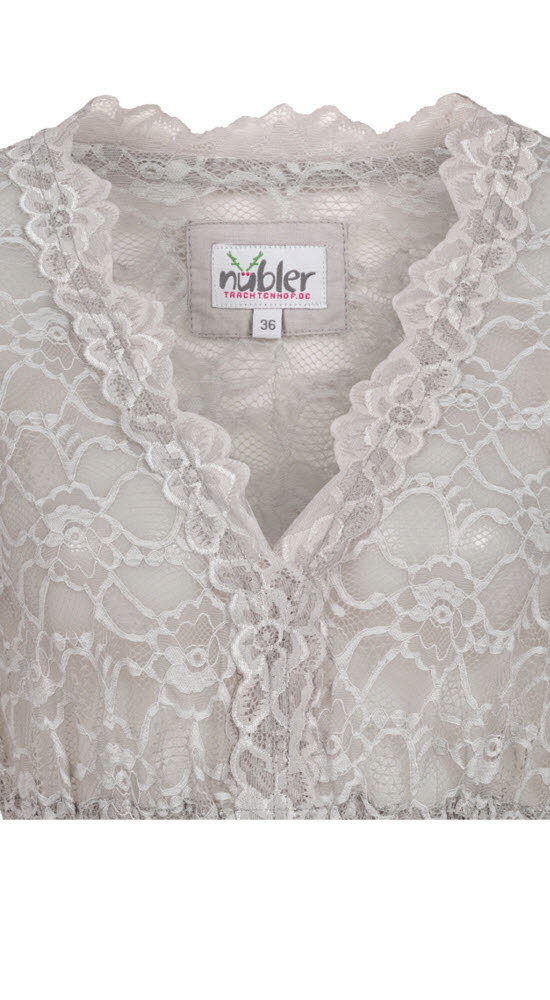 Dirndlbluse 3/4 Arm Laura in Silber von Nübler
