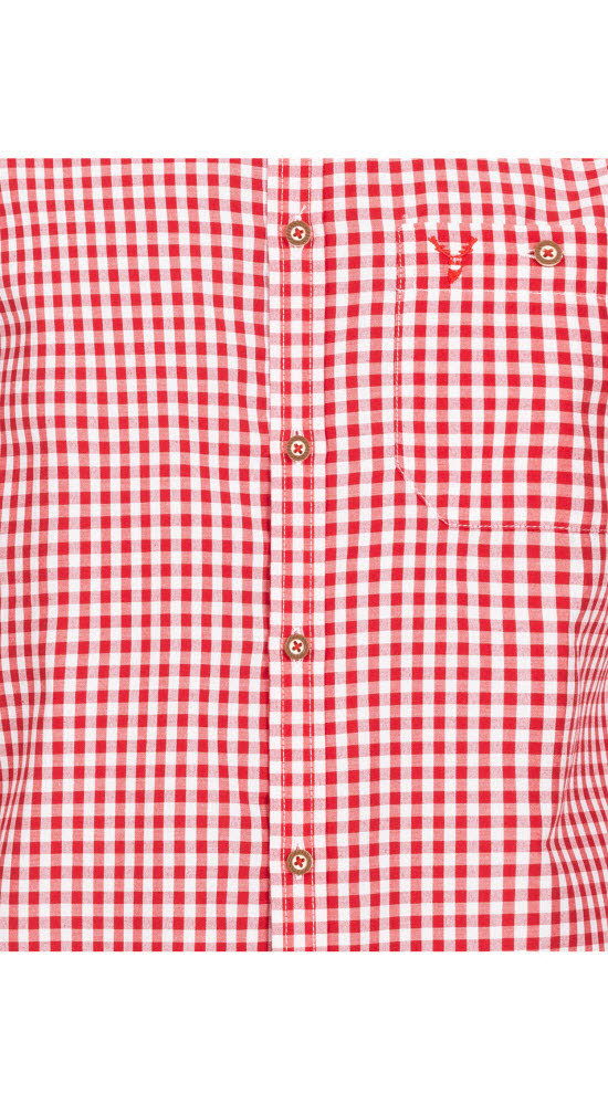 Trachtenhemd Langarm Sepp in Rot von Nübler