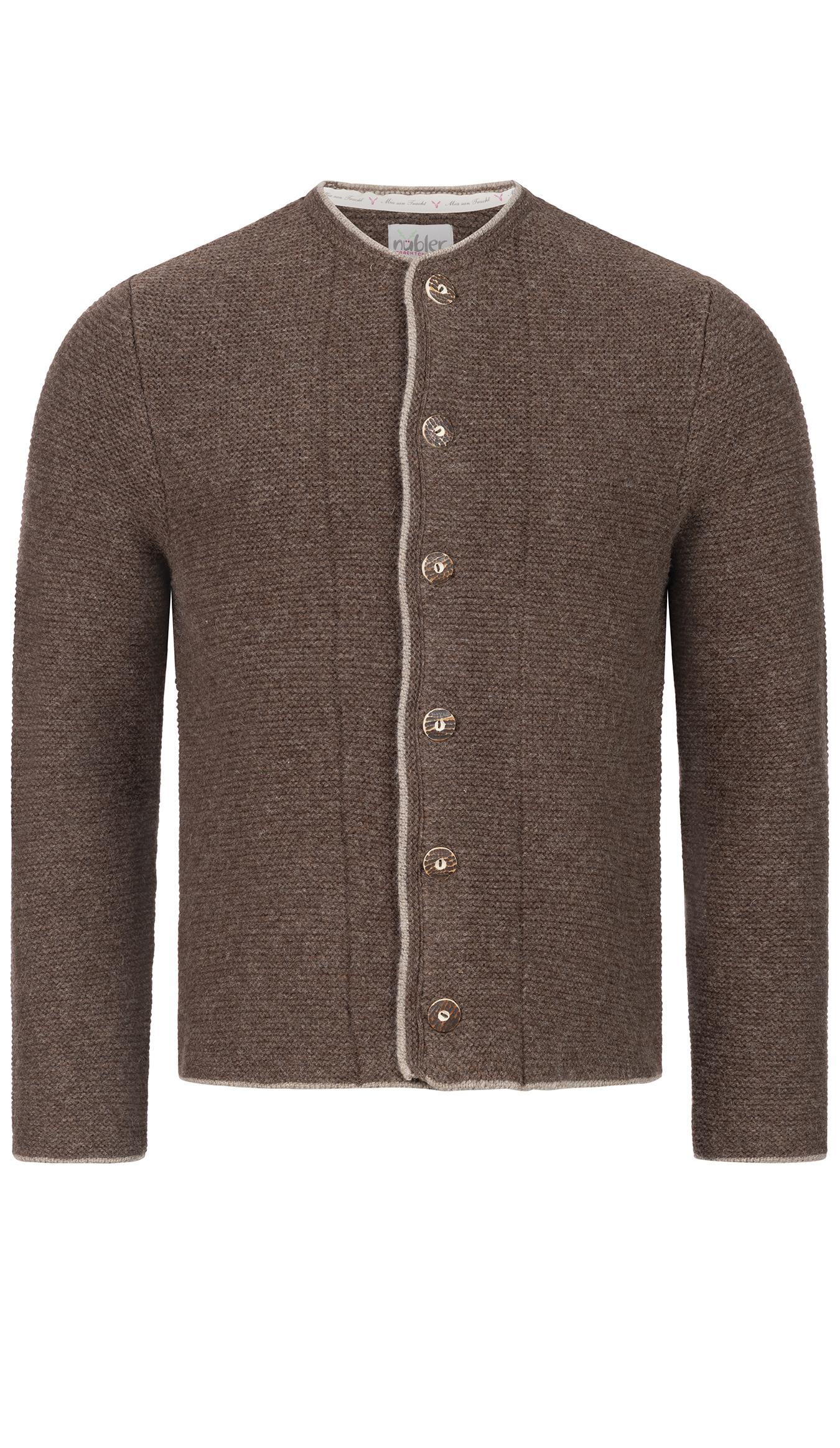 Trachtenstrickjacke Hannes in dunkelbraun von Nübler