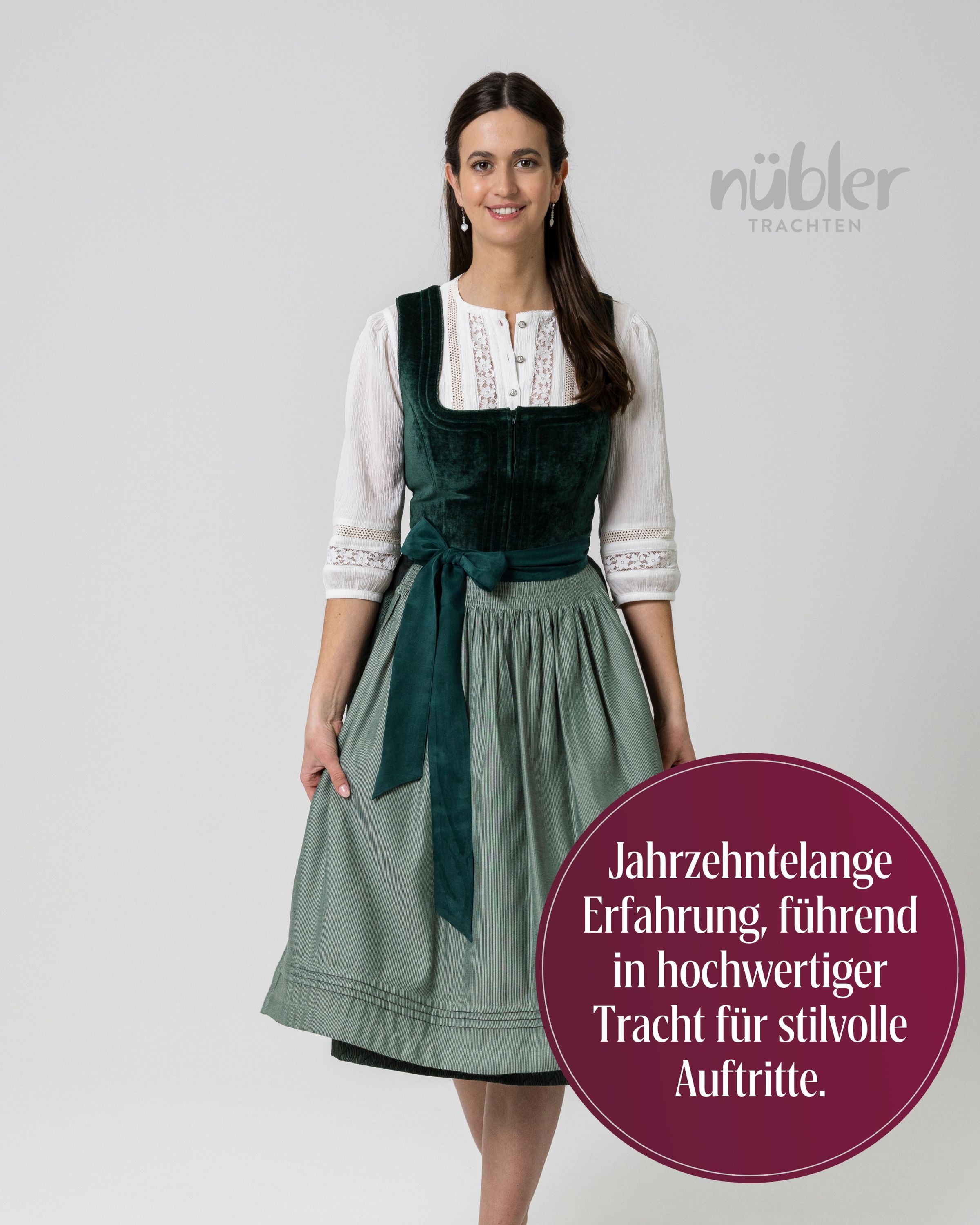 Midi Dirndl Klarissa in Tanne von Nübler