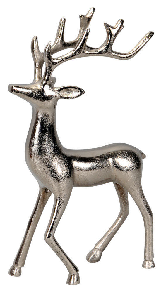 Großer Deko-Hirsch in Silber von Posiwio