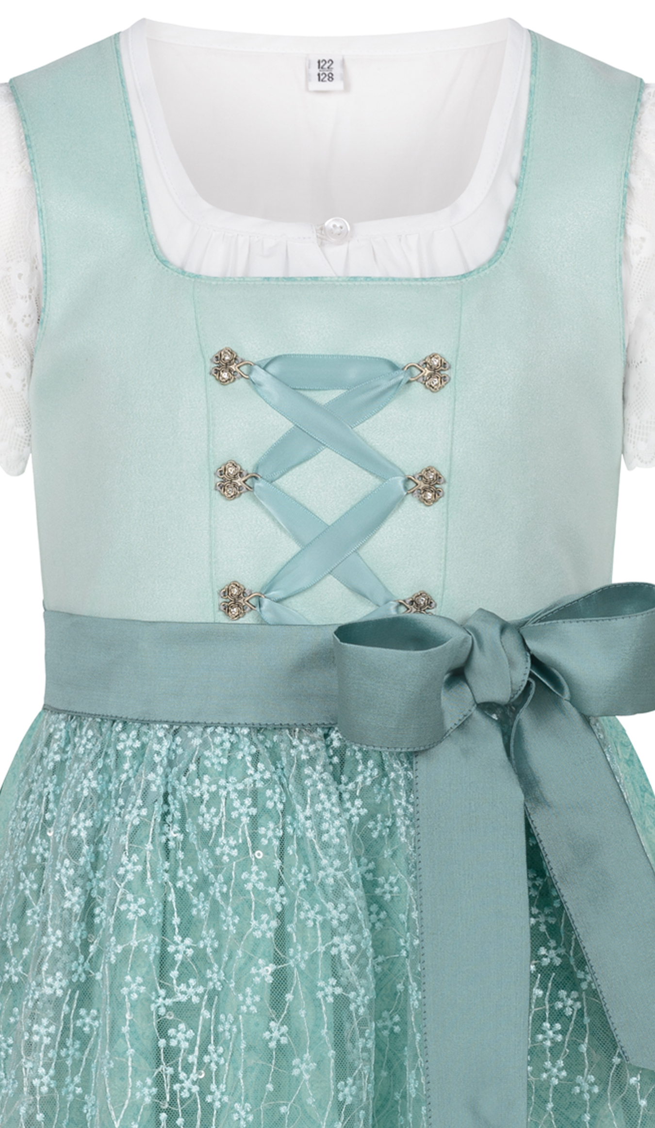 Kinderdirndl Gundi in Aqua von Nübler