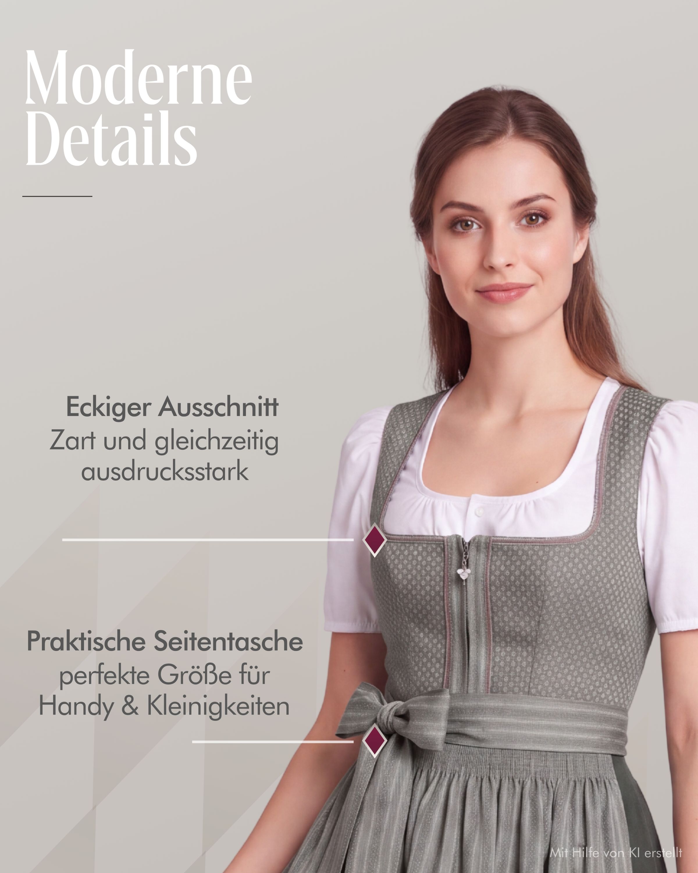 Dirndl Lang Gerda in Salbei von Nübler