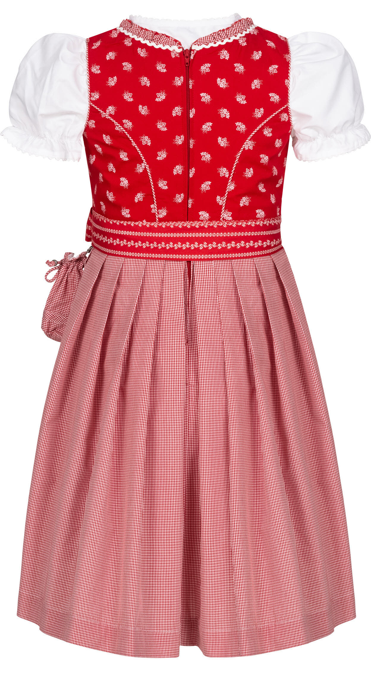 Kinderdirndl Larissa in Rot, 3-teiliges Set