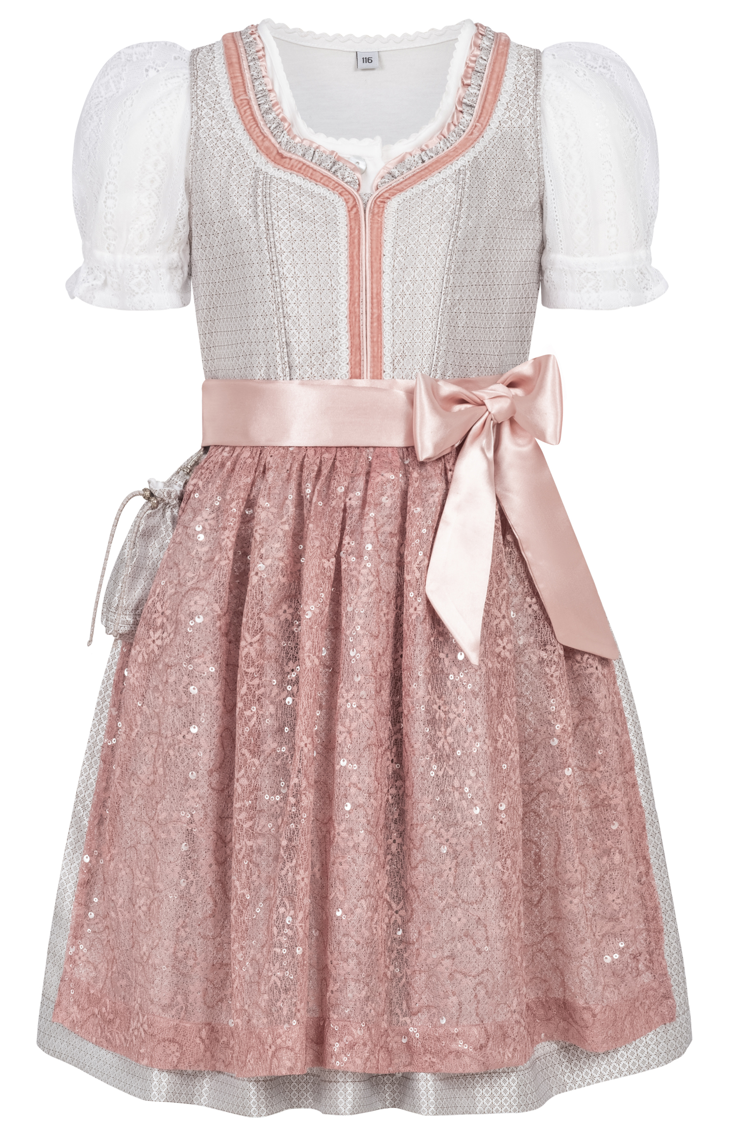 Kinderdirndl Lina in Taupe von Nübler