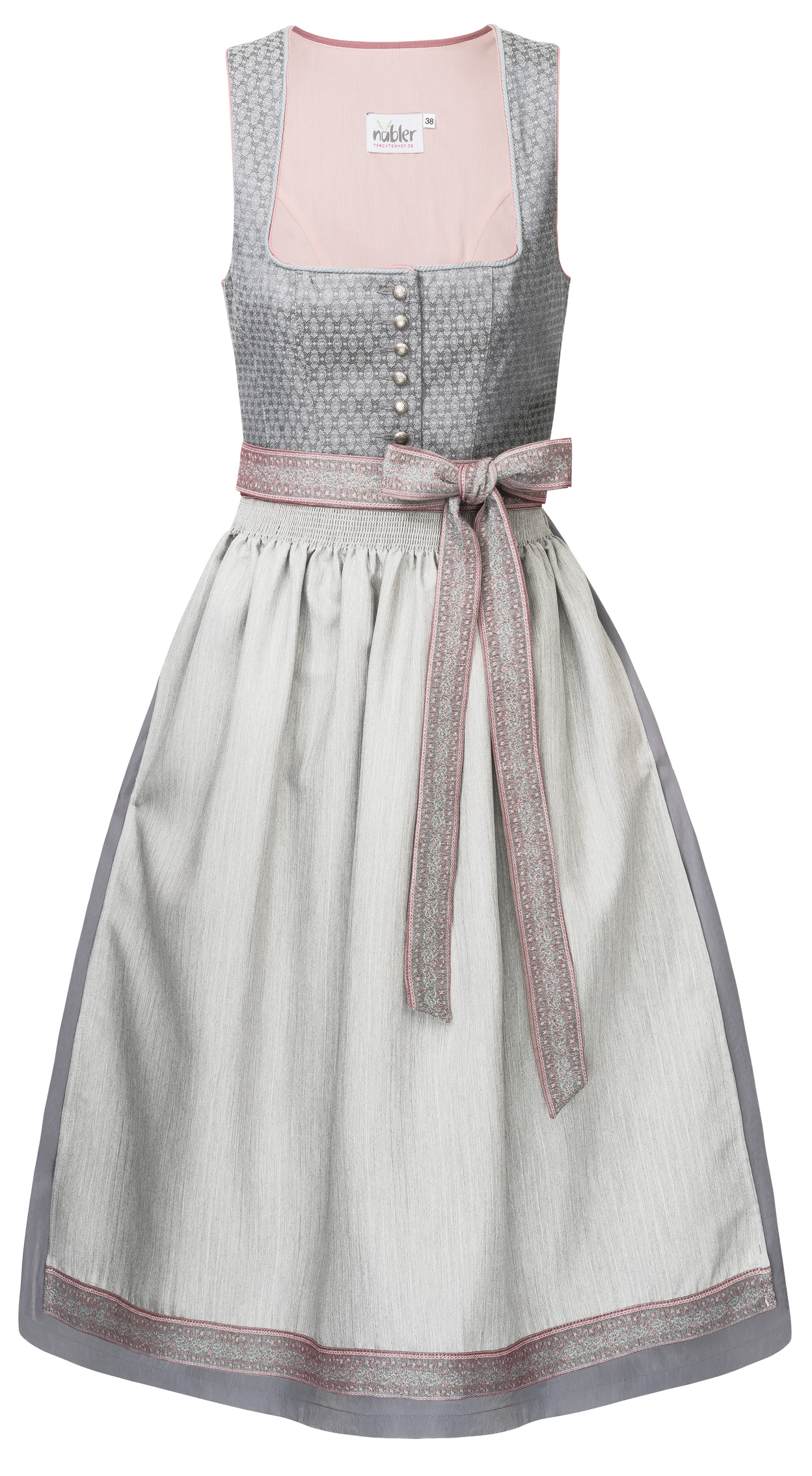 Dirndl lang Ellen in Silber von Nübler Dirndl lang Ellen in Silber von Nübler