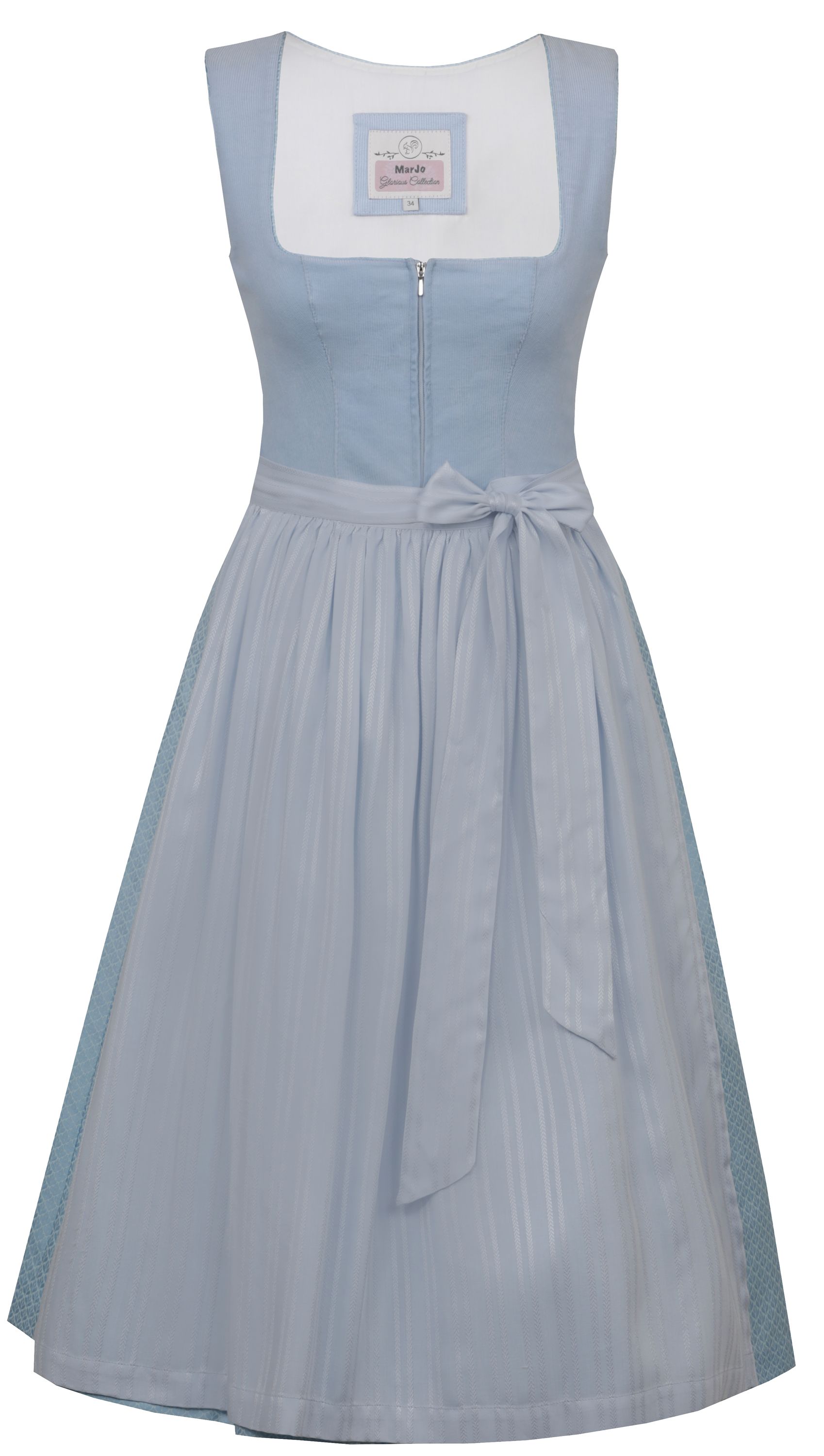 Midi Dirndl Rimsting in Babyblau von Marjo