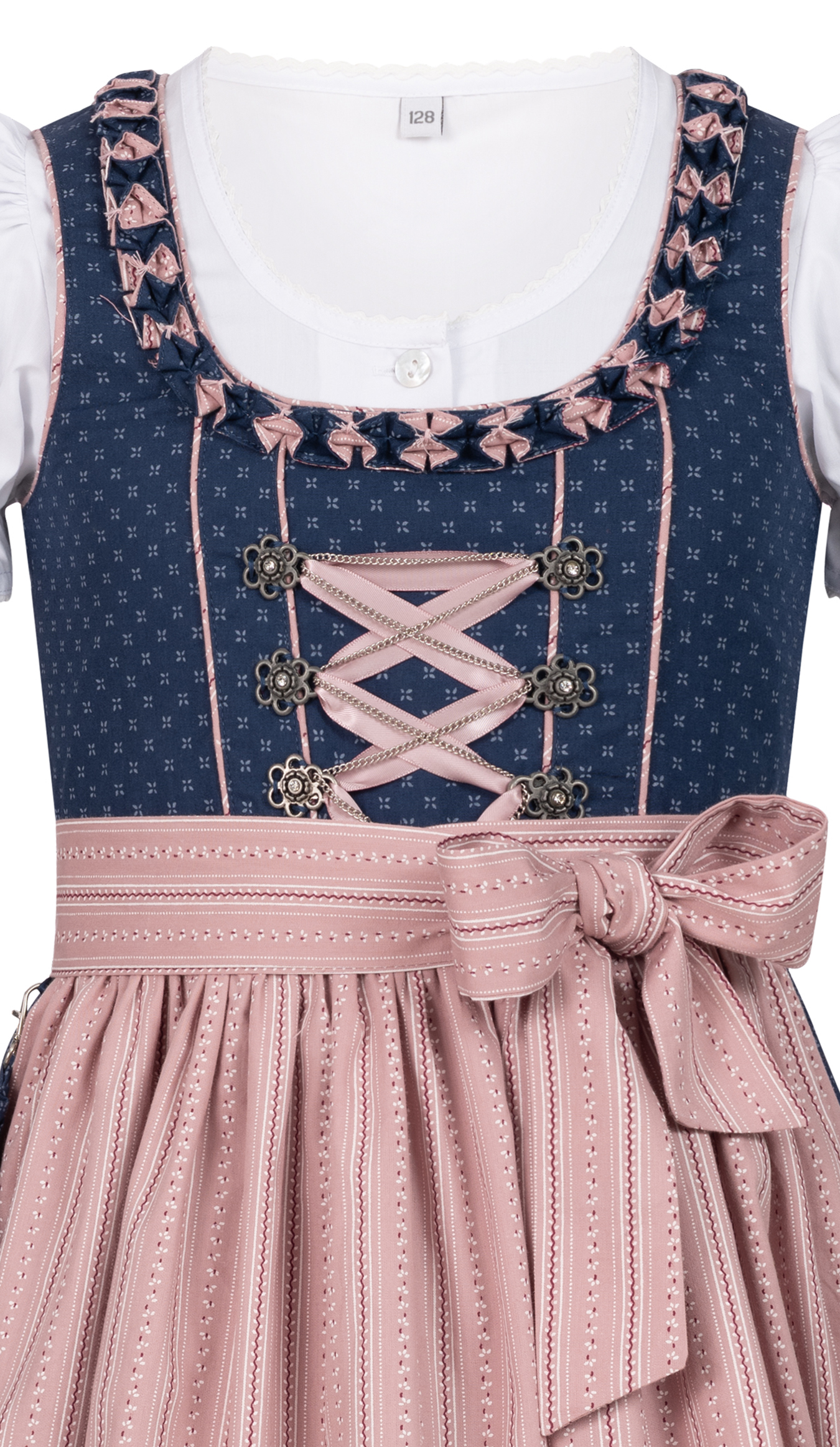 Kinderdirndl Nabila in Blau Rosa von Nübler