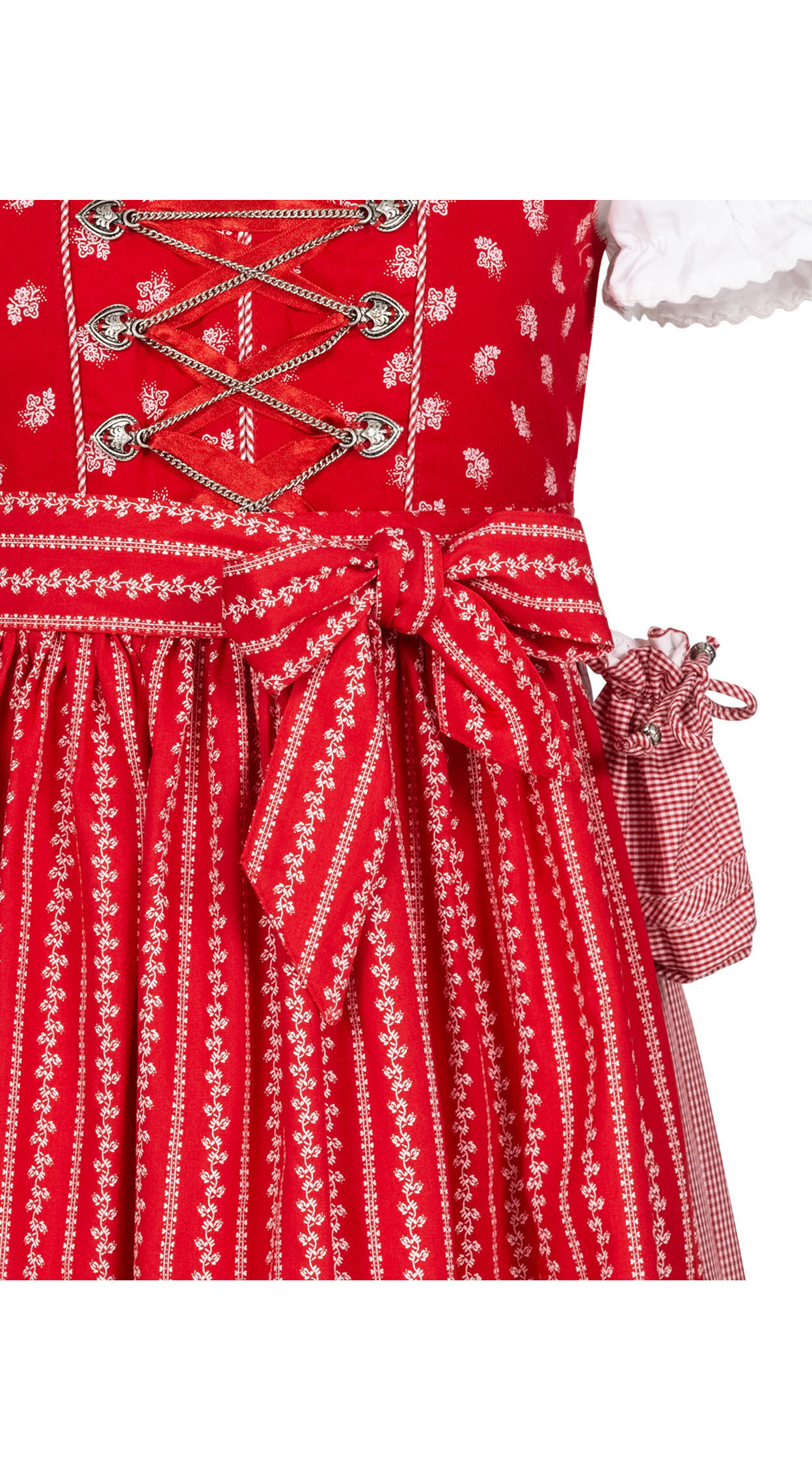 Kinderdirndl Larissa in Rot, 3-teiliges Set