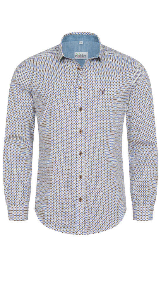 Trachtenhemd langarm Pirmin in Blau von Nübler