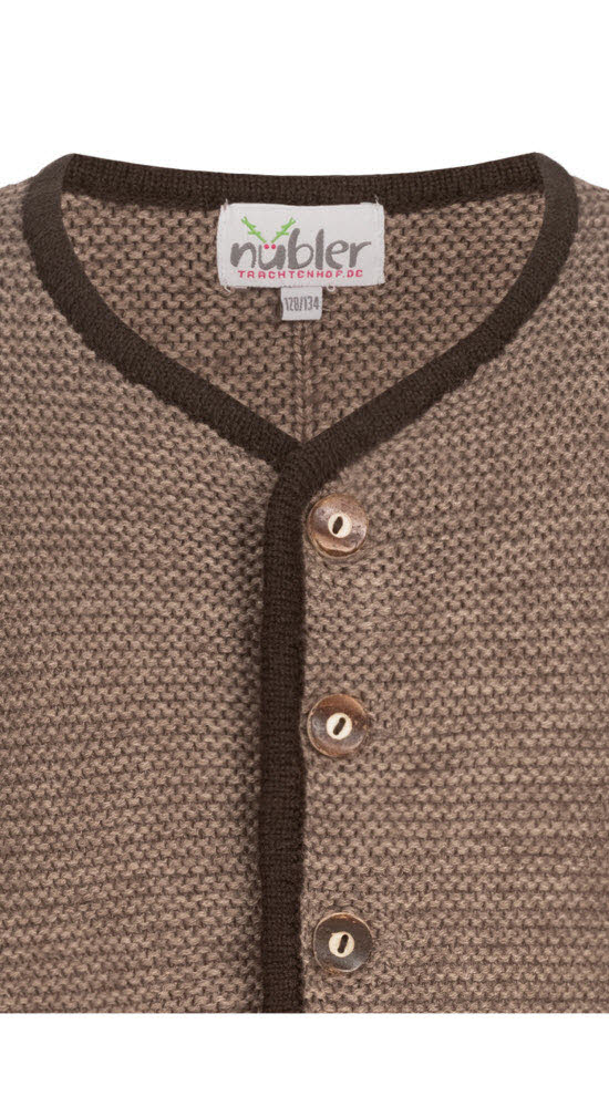 Kinderstrickjacke Langarm Ignaz Bua in Braun von Nübler