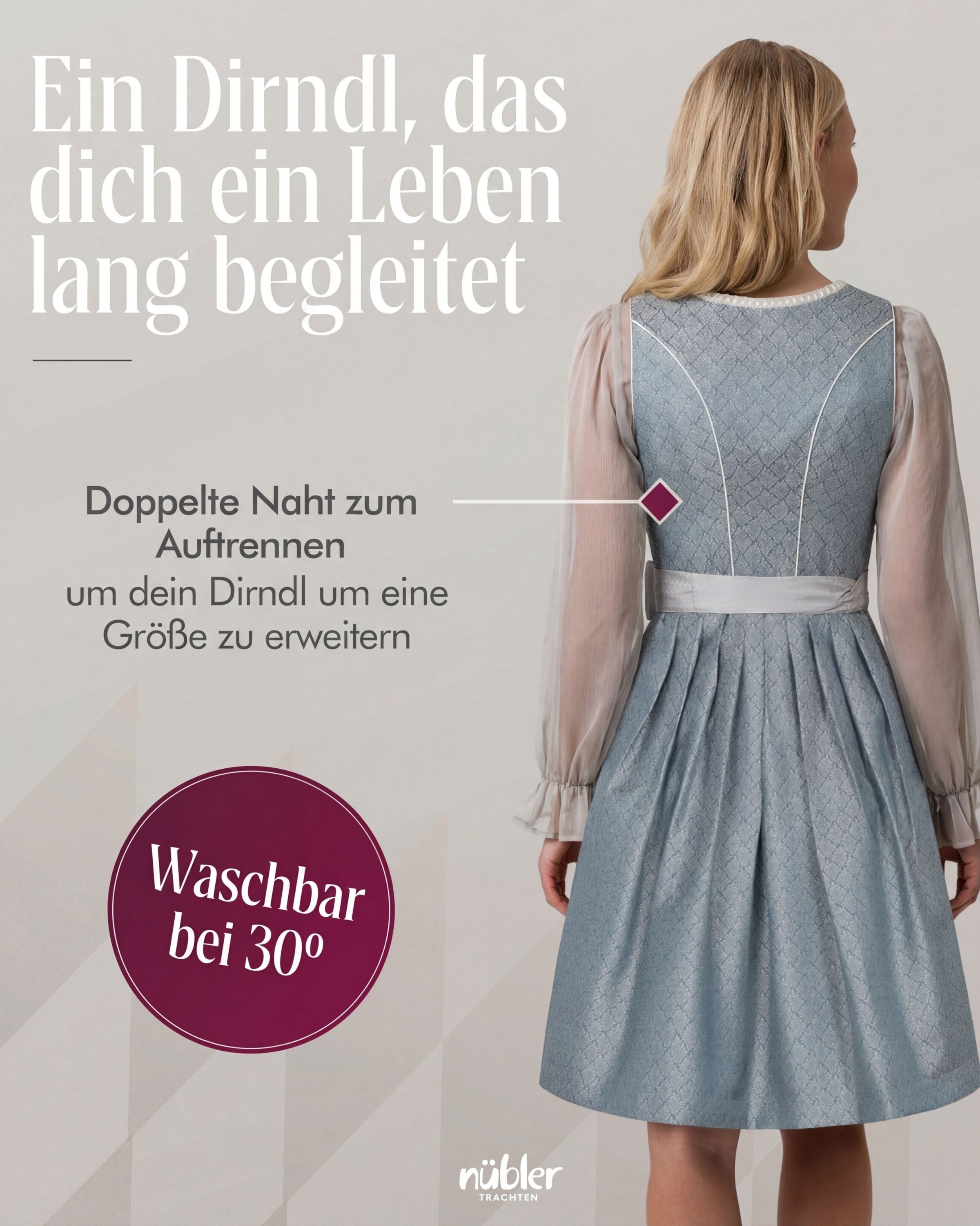 Midi Dirndl Georgina in Petrol von Nübler