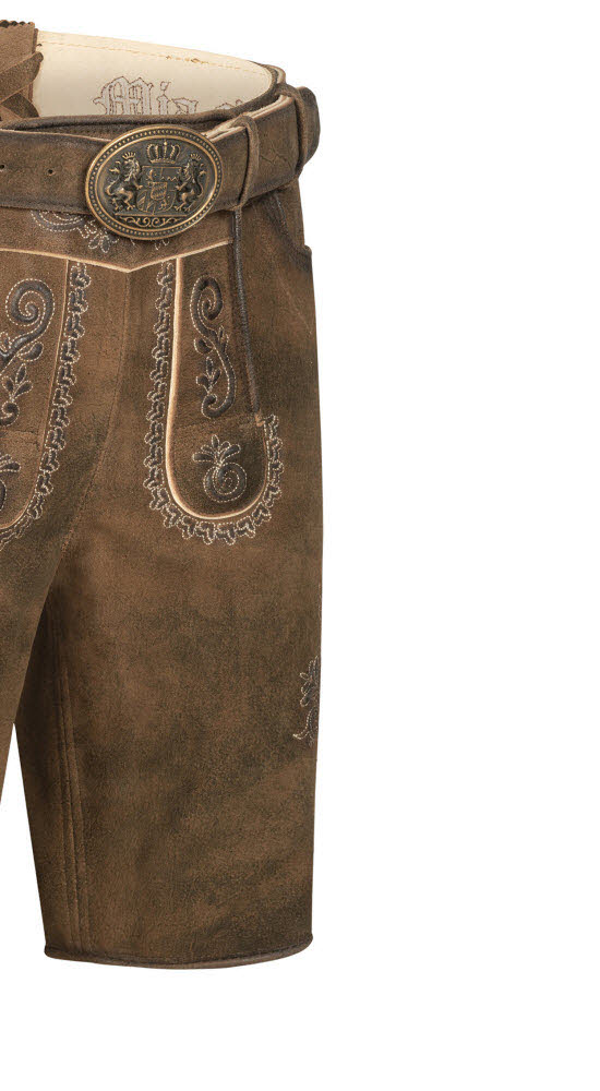 Lederhose kurz Horst in Dunkelbraun von Nübler