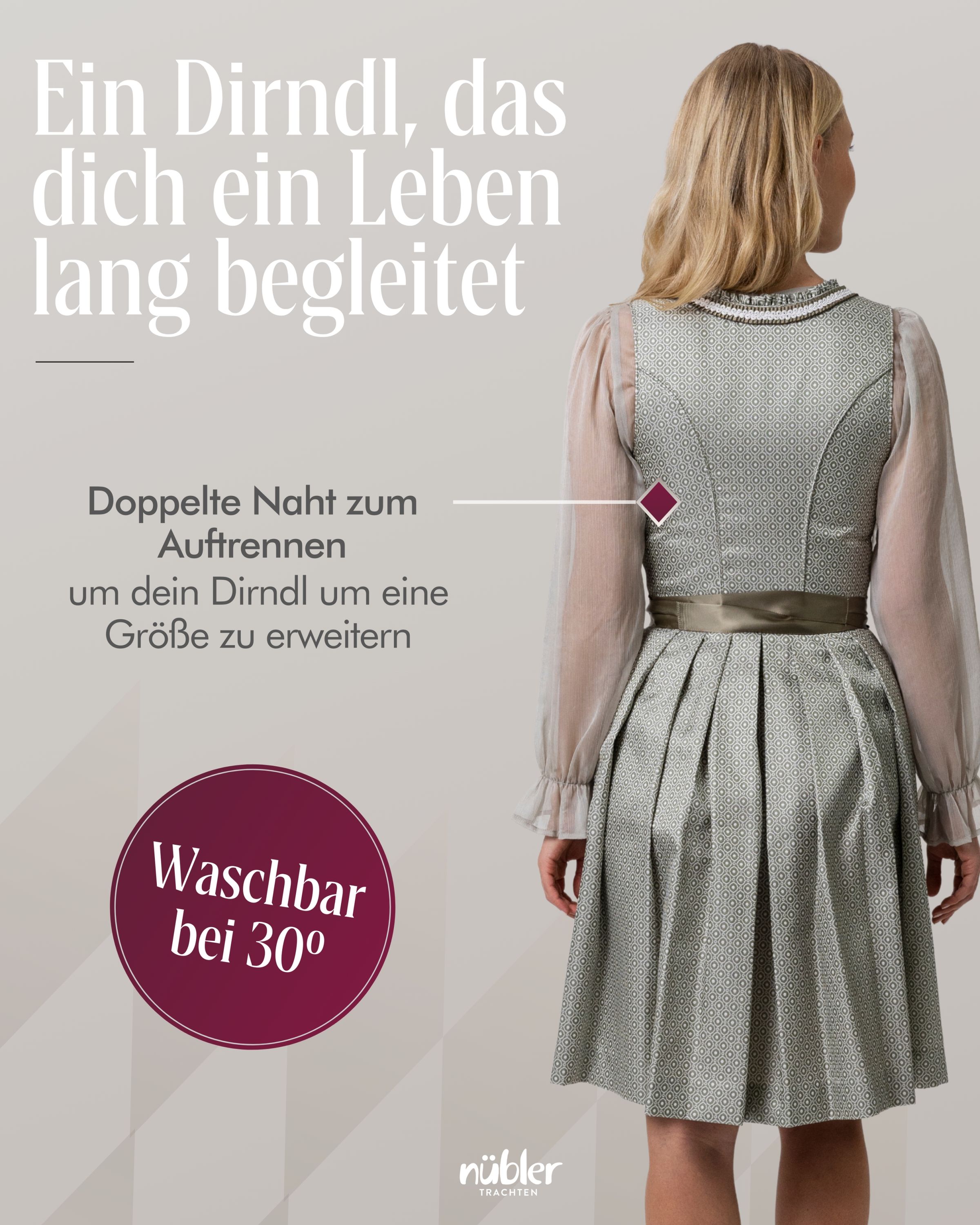 Mini-Dirndl Vivian in Grün von Nübler