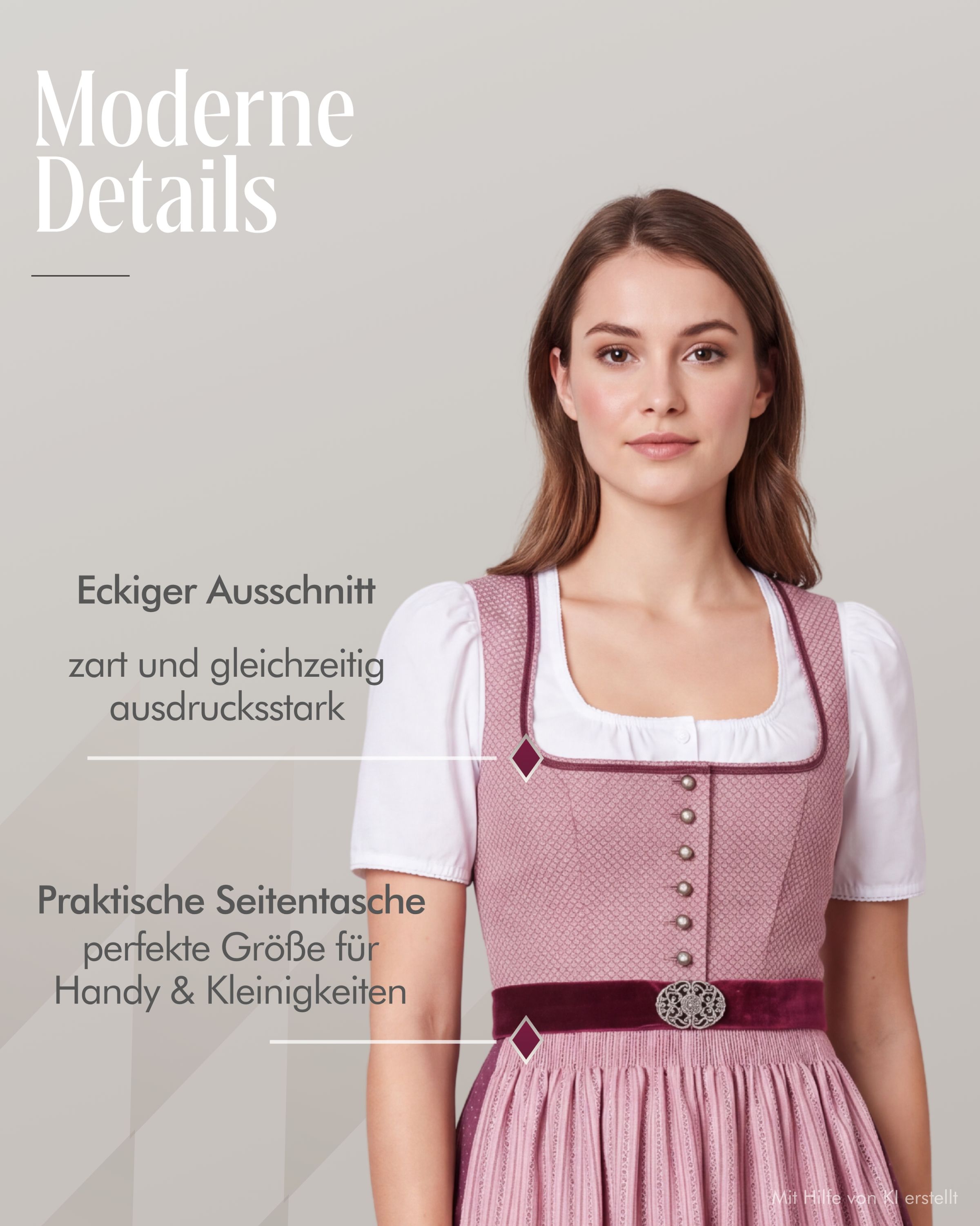 Midi Dirndl Lohe in Beere von Nübler