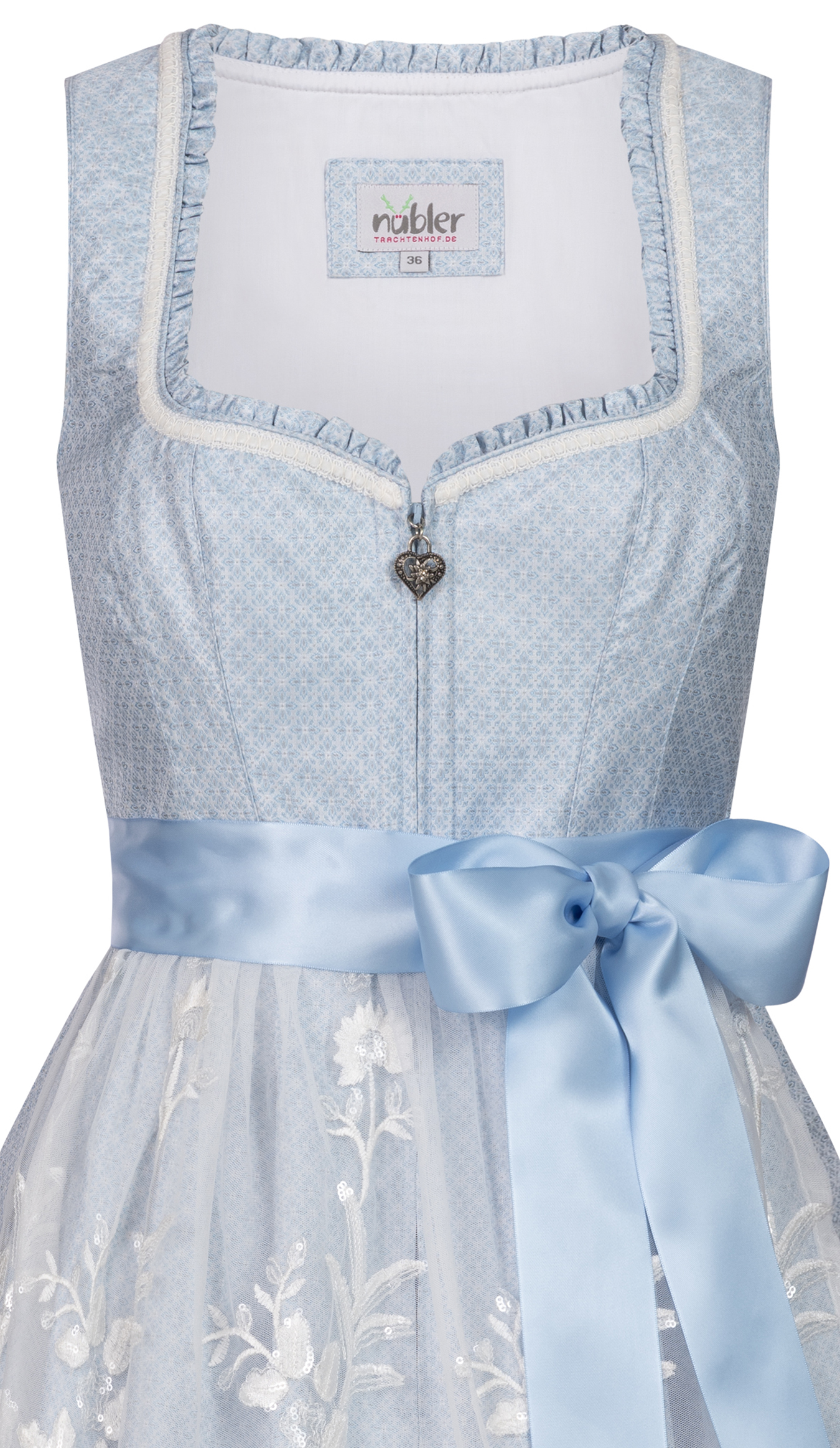 Midi Dirndl Gardi in Eisblau von Nübler