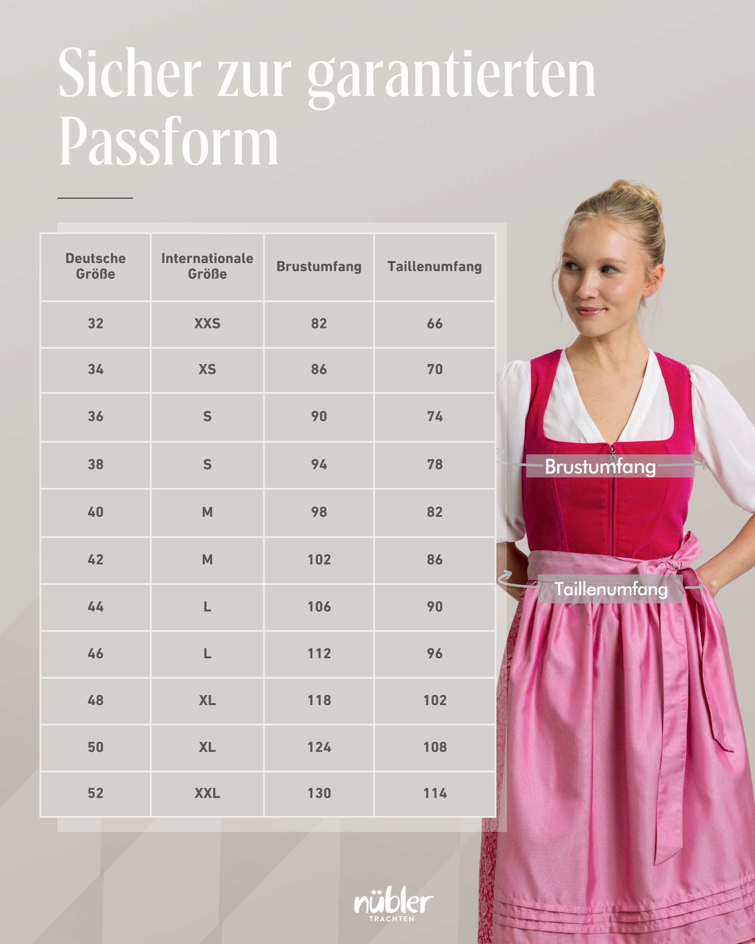 Midi Dirndl Karla in Pink von Nübler