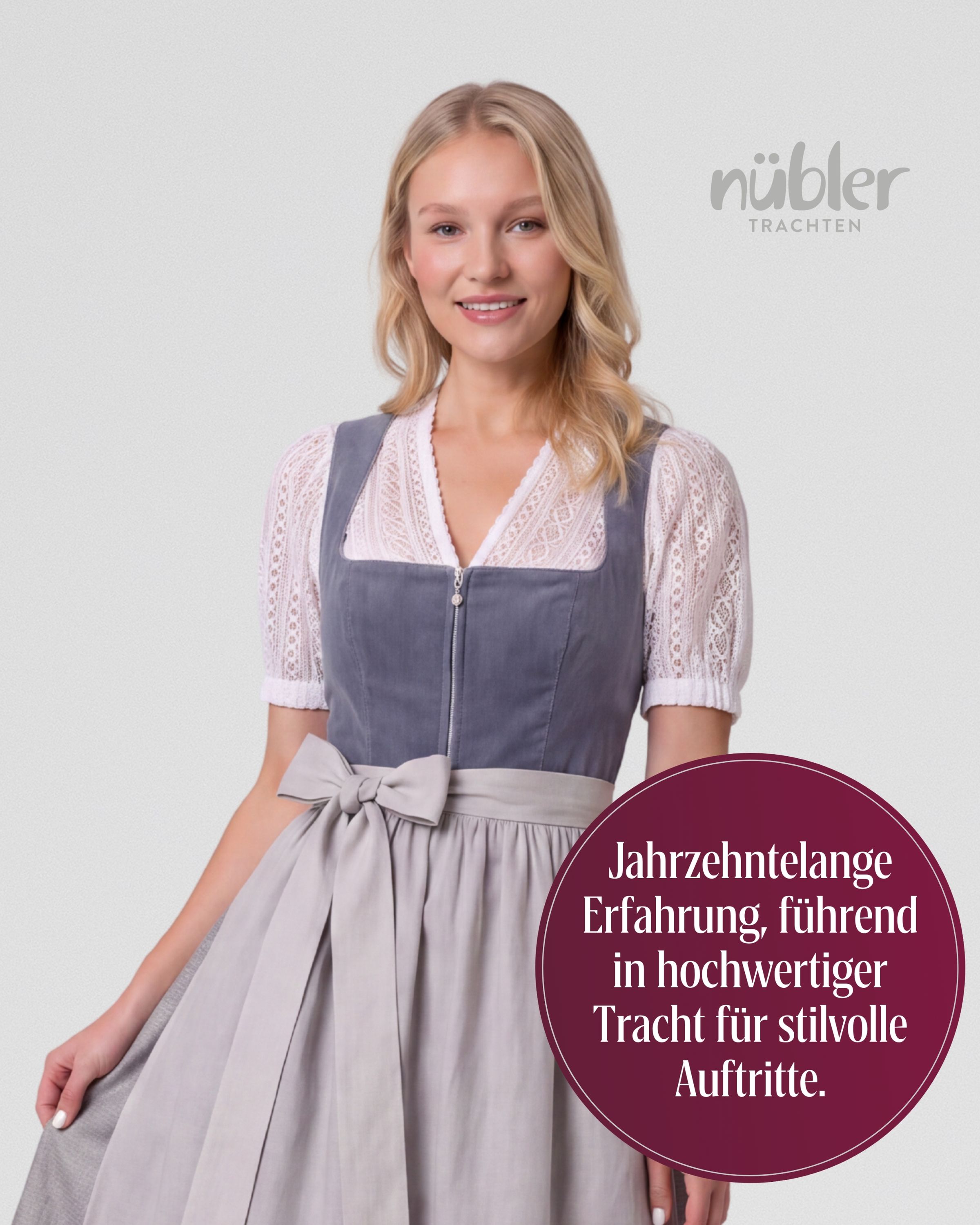 Midi Dirndl Katharina in Blau von Nübler
