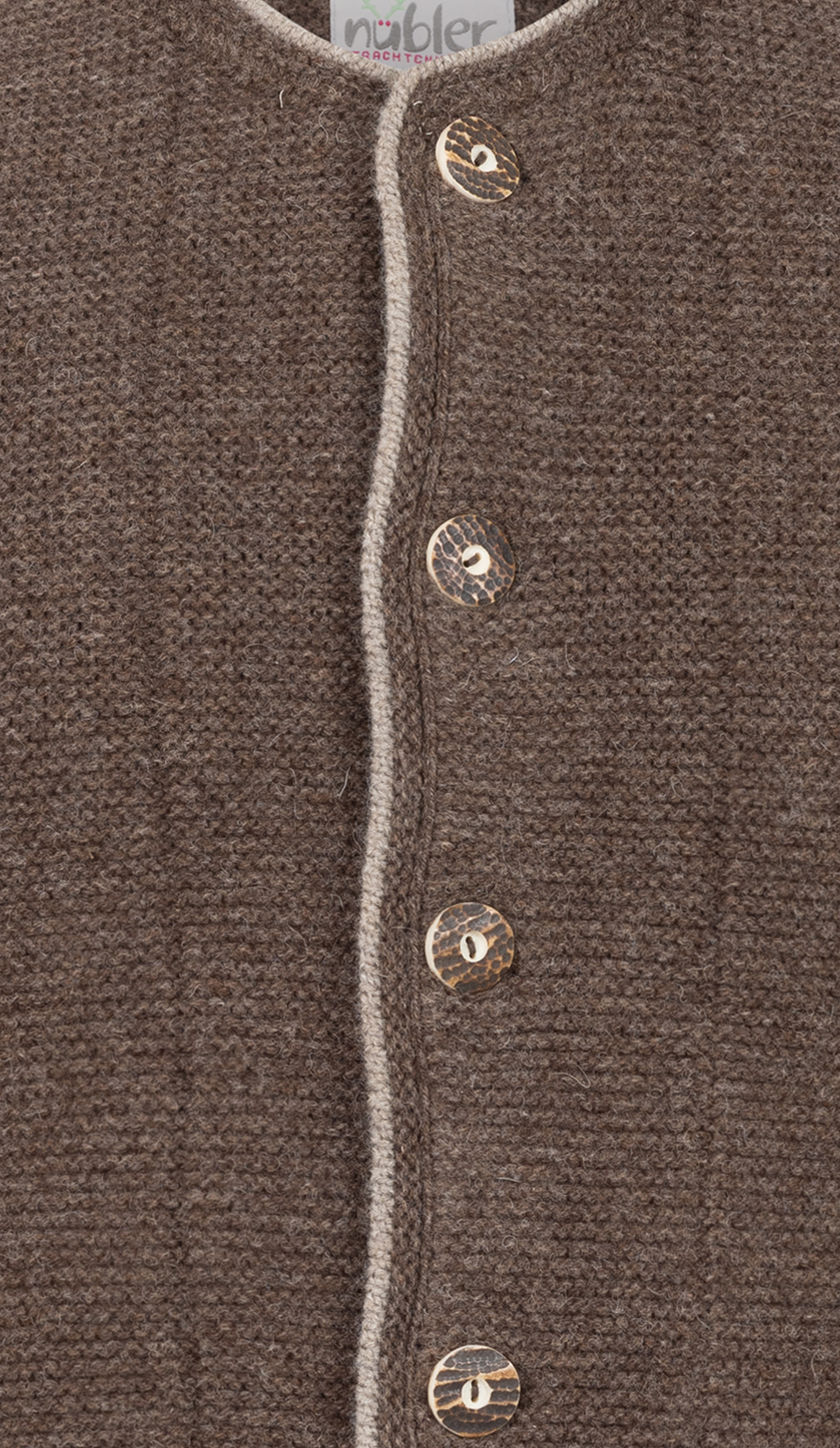 Trachtenstrickjacke Hannes in dunkelbraun von Nübler