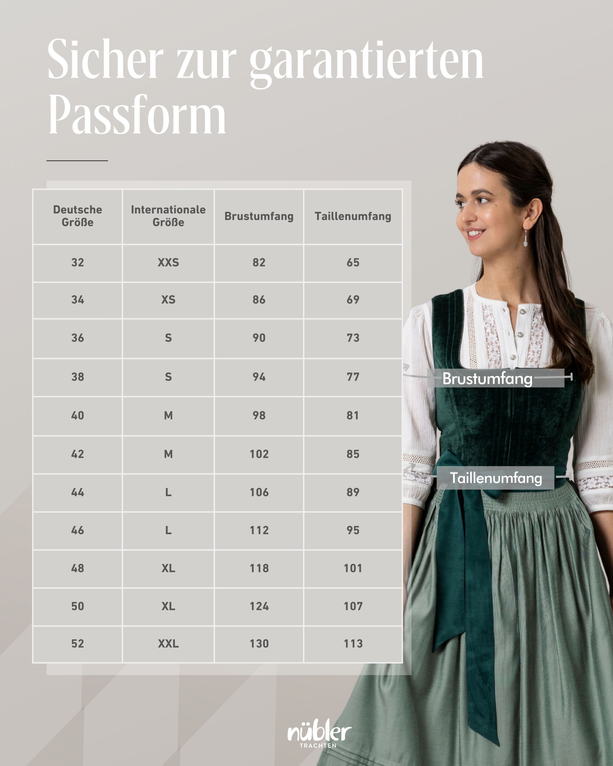 Midi Dirndl Klarissa in Tanne von Nübler