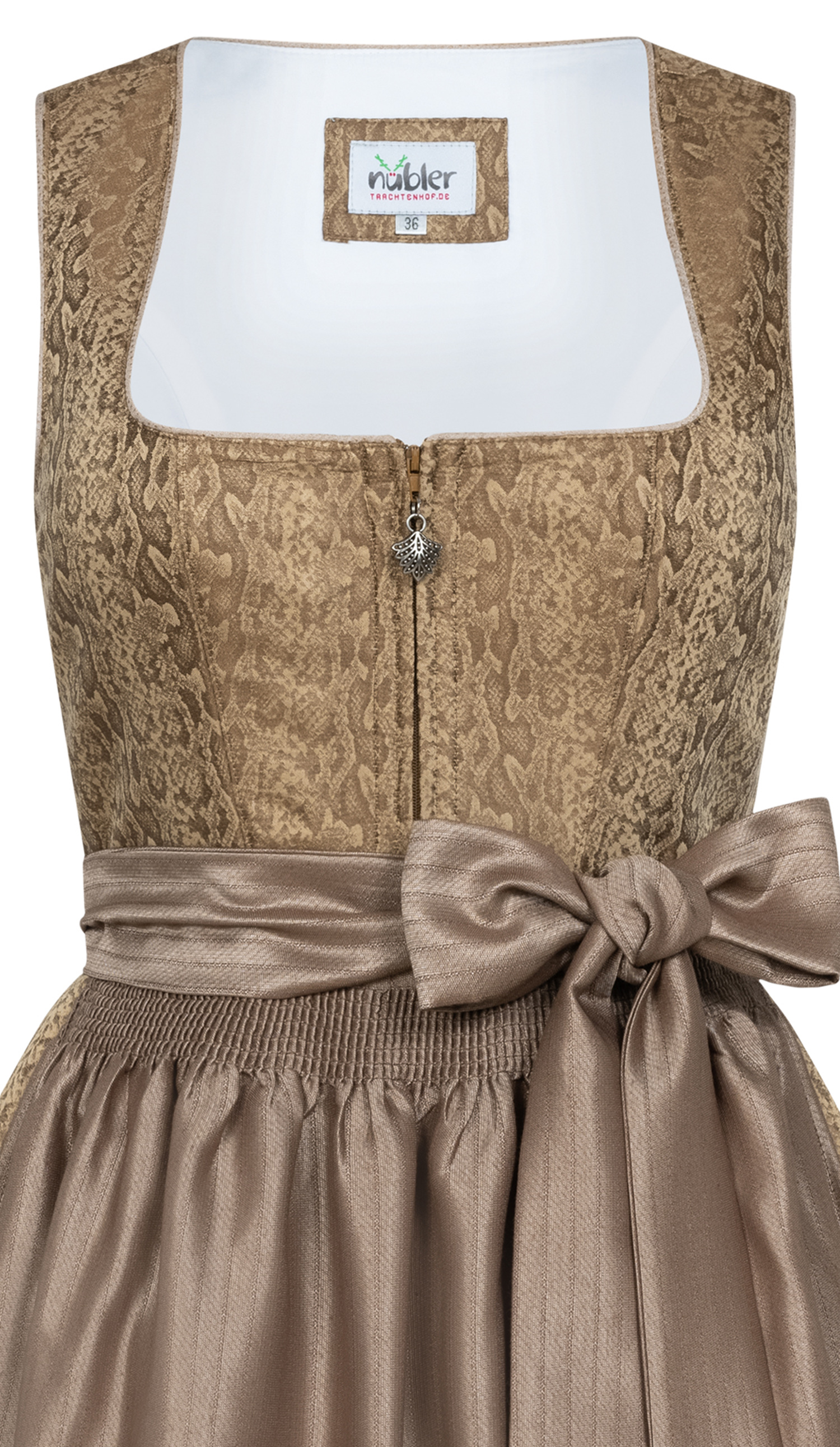 Midi-Dirndl Frieda in Goldbraun von Nübler