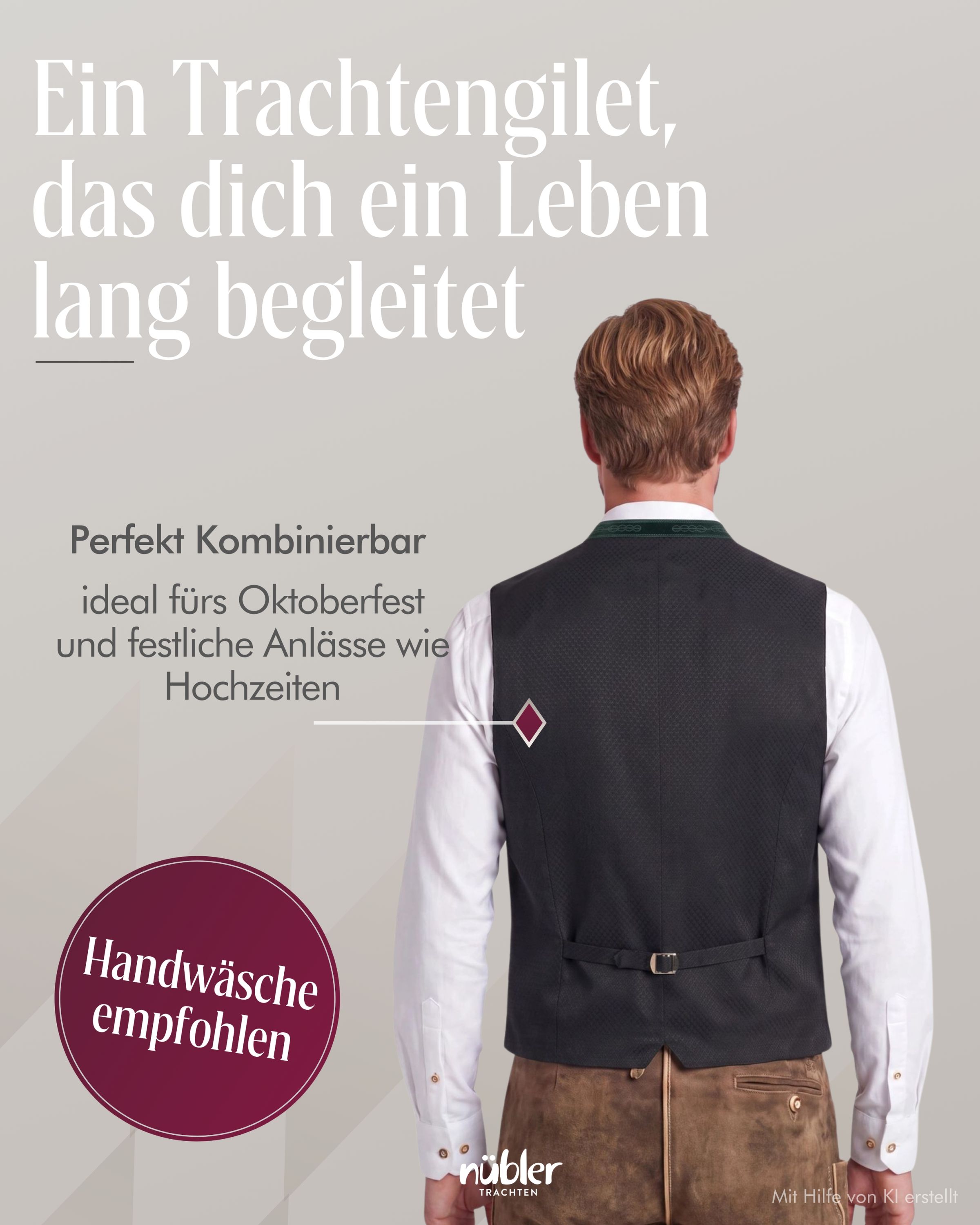 Trachtenweste Leo in Tannendunkel-Herbstgold von Nübler